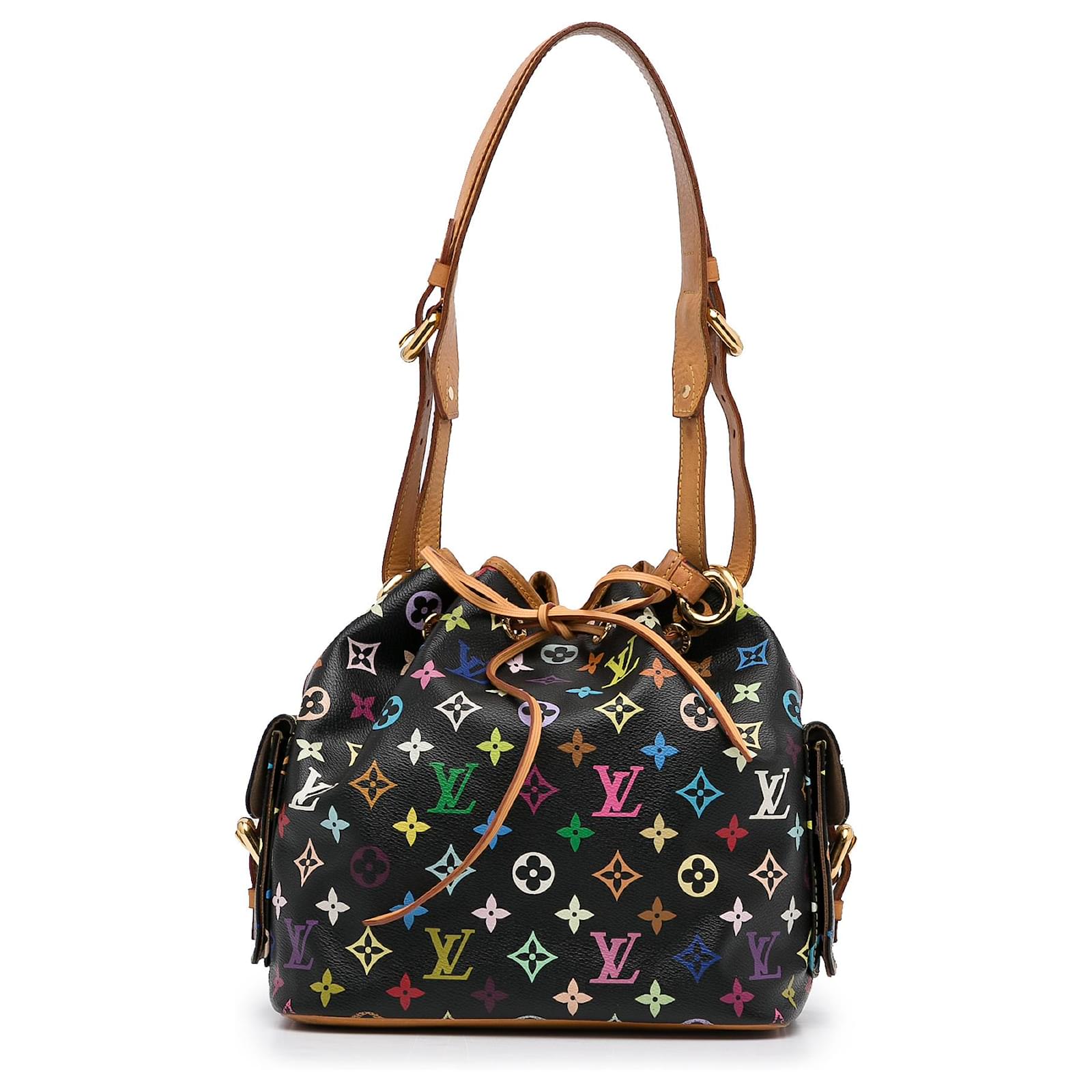 Louis Vuitton Monogram Multicolor Flap Shoulder Bag Black