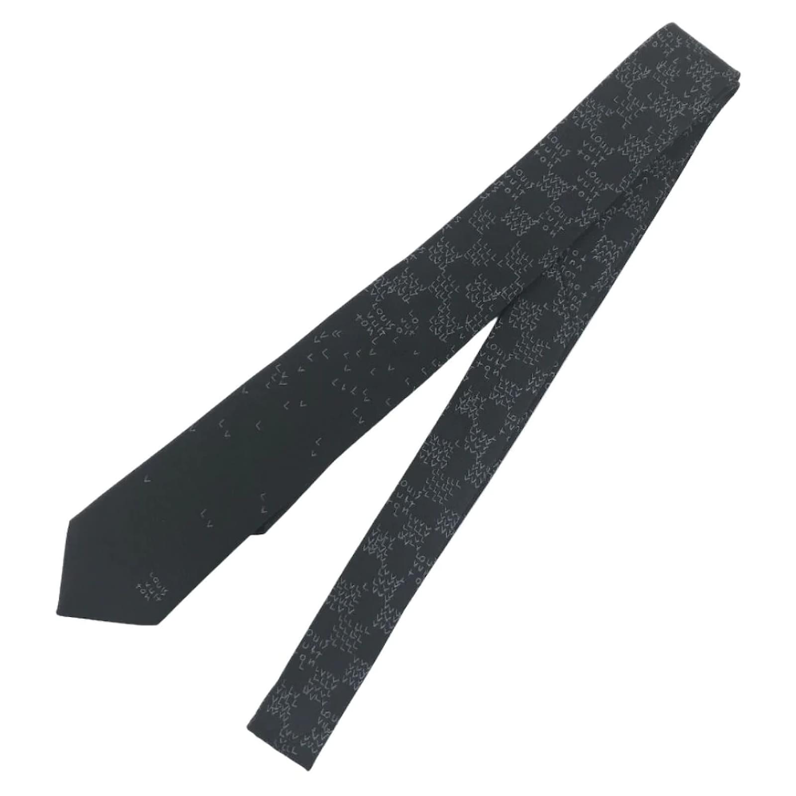 Louis Vuitton Damier Spread Silk Necktie MP3352 Black Cotton ref.947939 -  Joli Closet