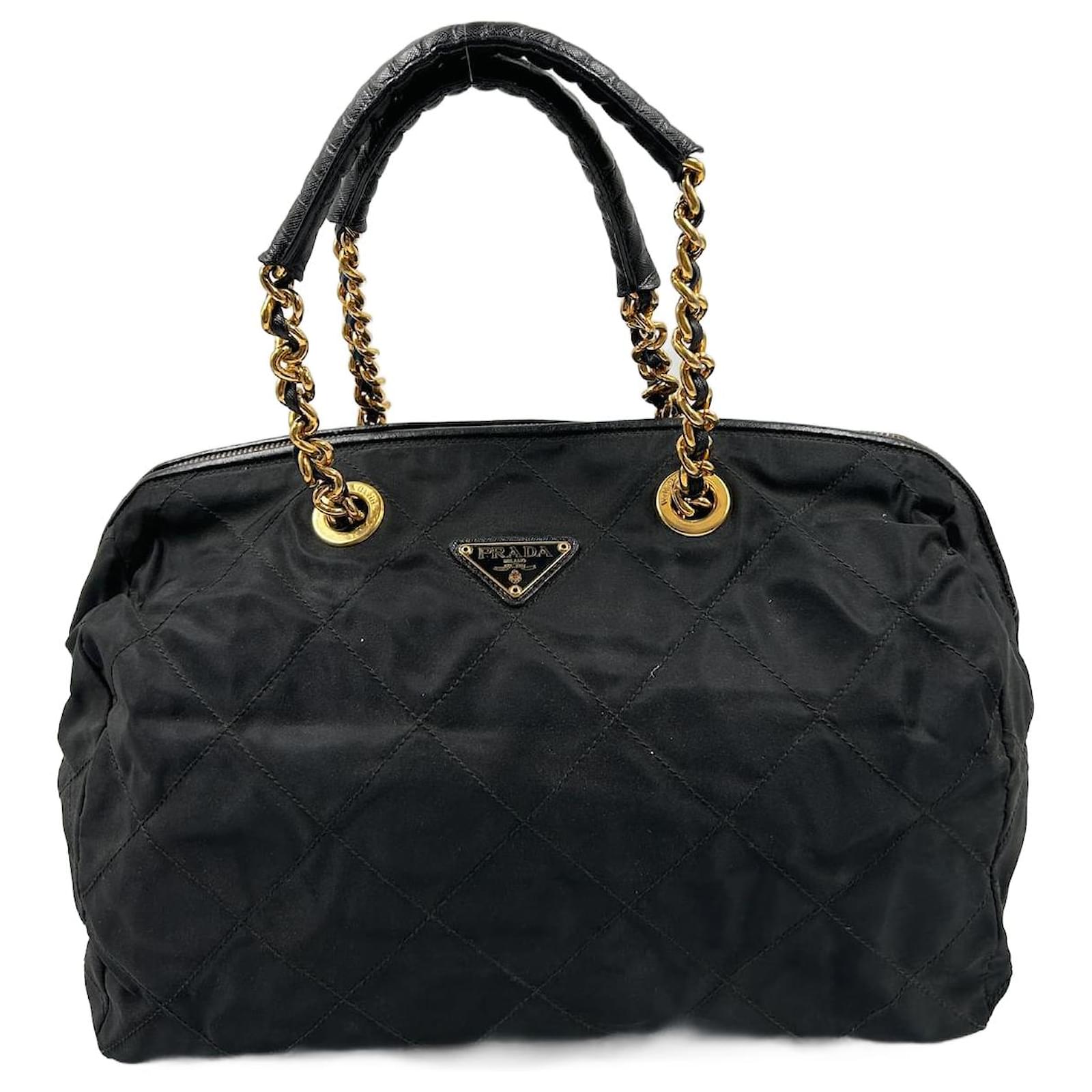 Prada Navy Leather Bauletto Handbag QNB1WT1LNB000 | WGACA