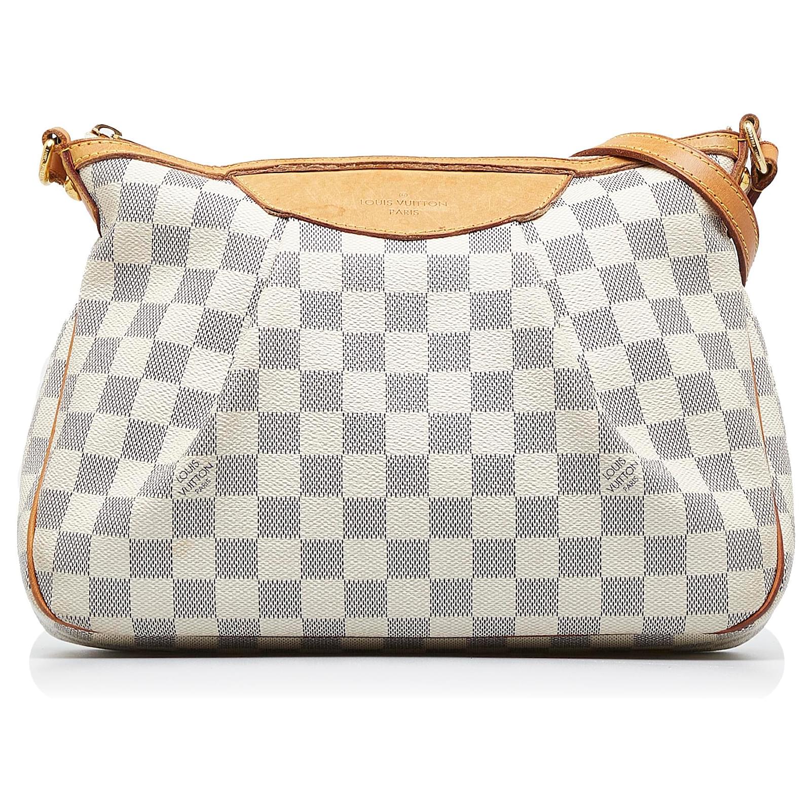 Louis Vuitton Damier Azur Siracusa Pm Canvas Crossbody Bag (pre-owned) in  Gray