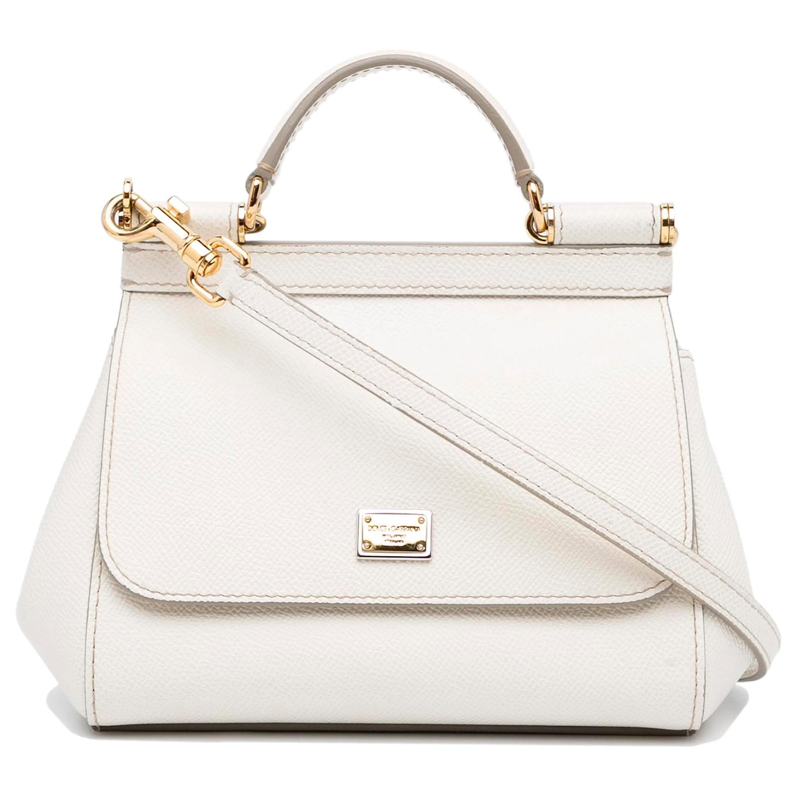 Dolce & Gabbana Dolce&Gabbana White Mini Miss Sicily Leather Pony-style ...