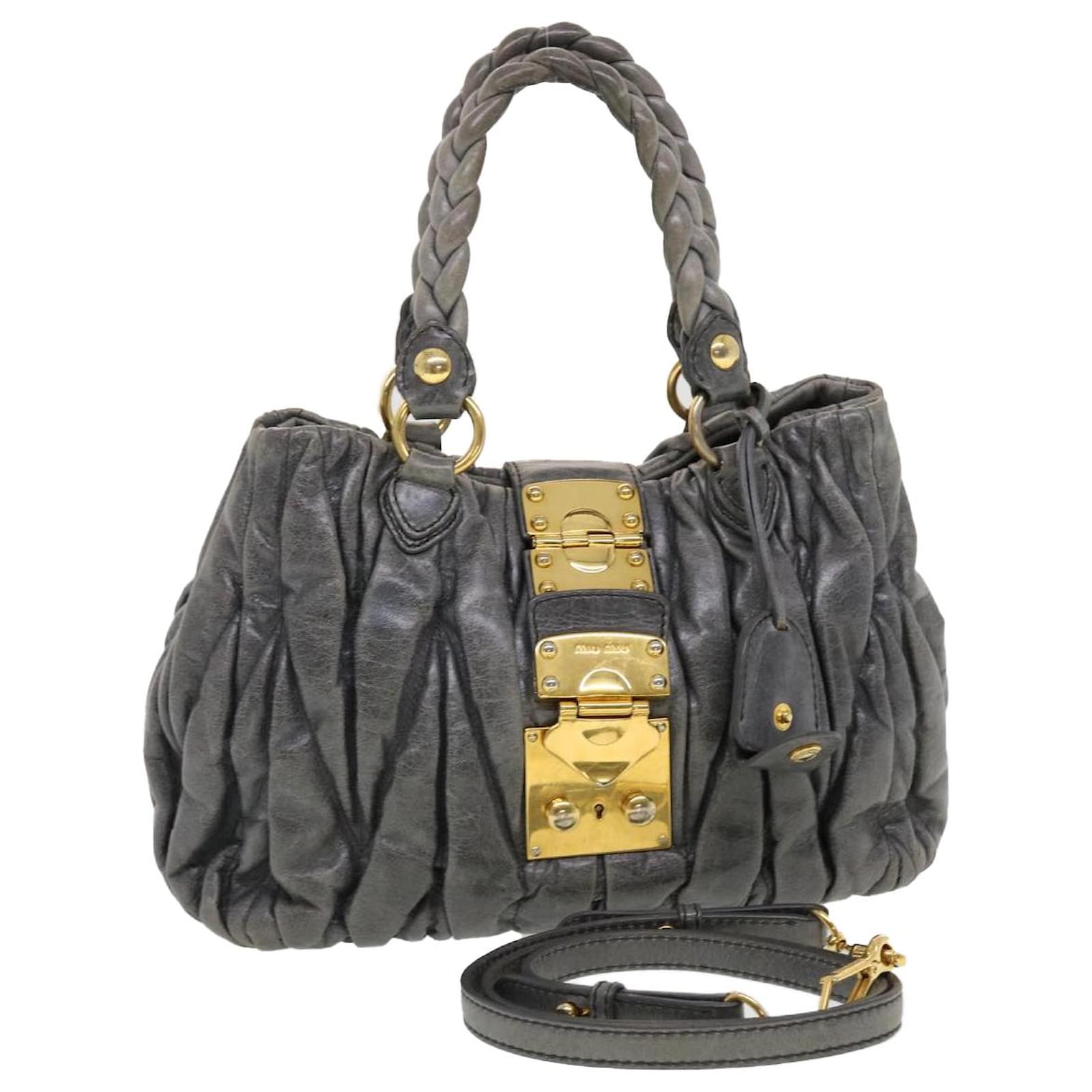 Miu Miu Madras 2 Way Leather Shoulder Bag For Women