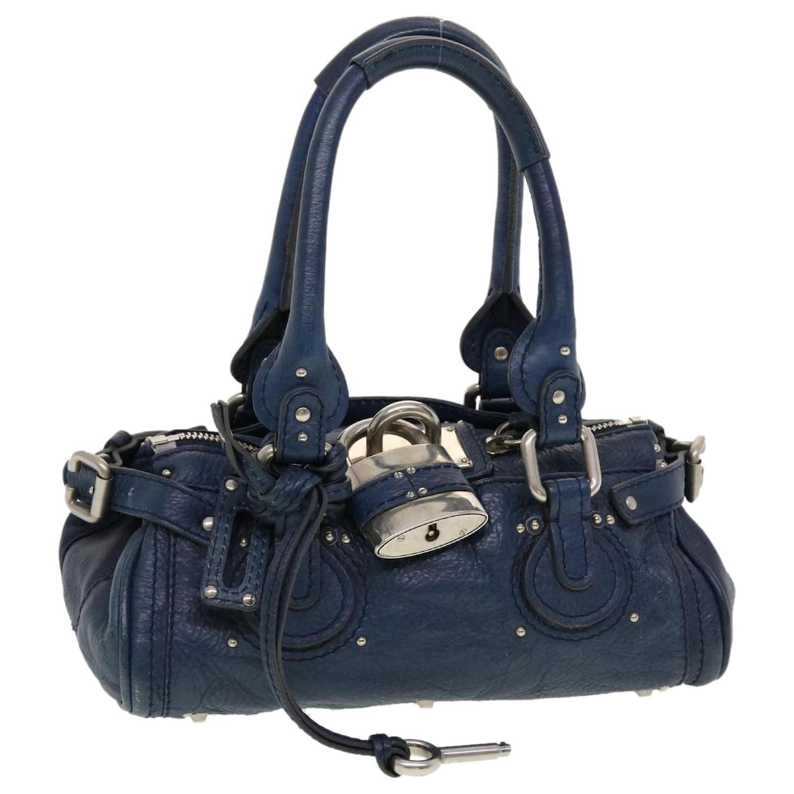 Chloe Chloe Paddington Hand Bag Leather Navy 04 06 51 5191 Auth bs5646 Navy blue ref.948901 Joli Closet