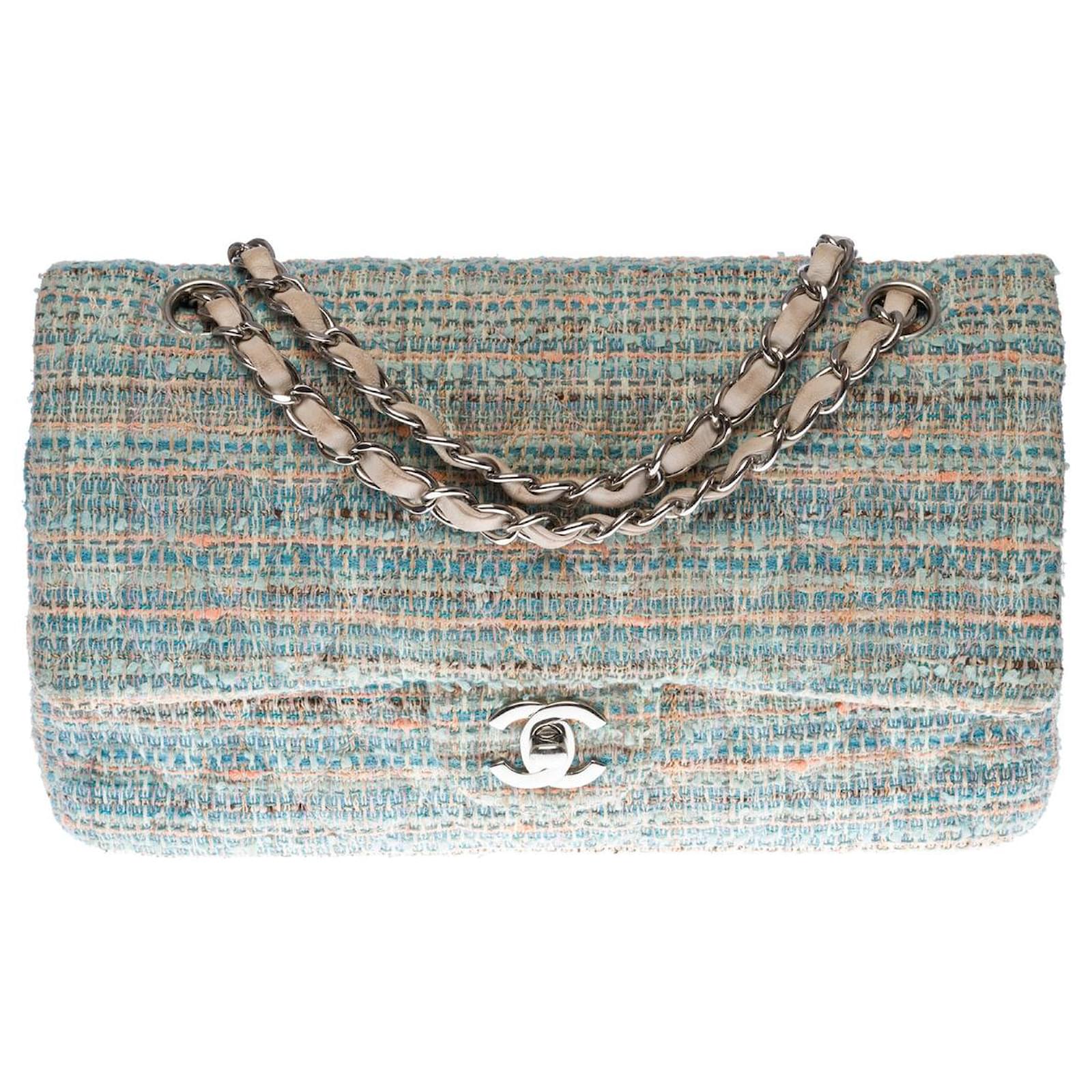 CHANEL TIMELESS lined FLAP CROSSBODY BAG IN TWEED MULTICOLOR