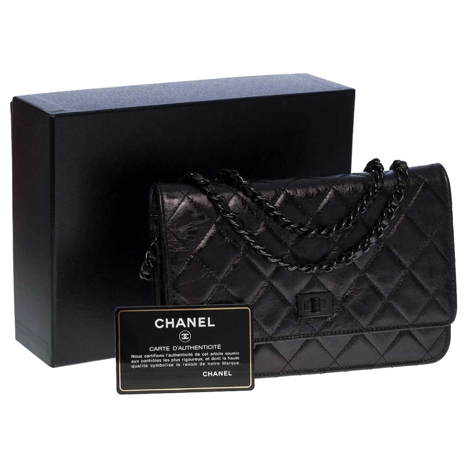 Chanel Wallet on Chain shoulder bag (WOC) 2.55 IN BLACK QUILTED