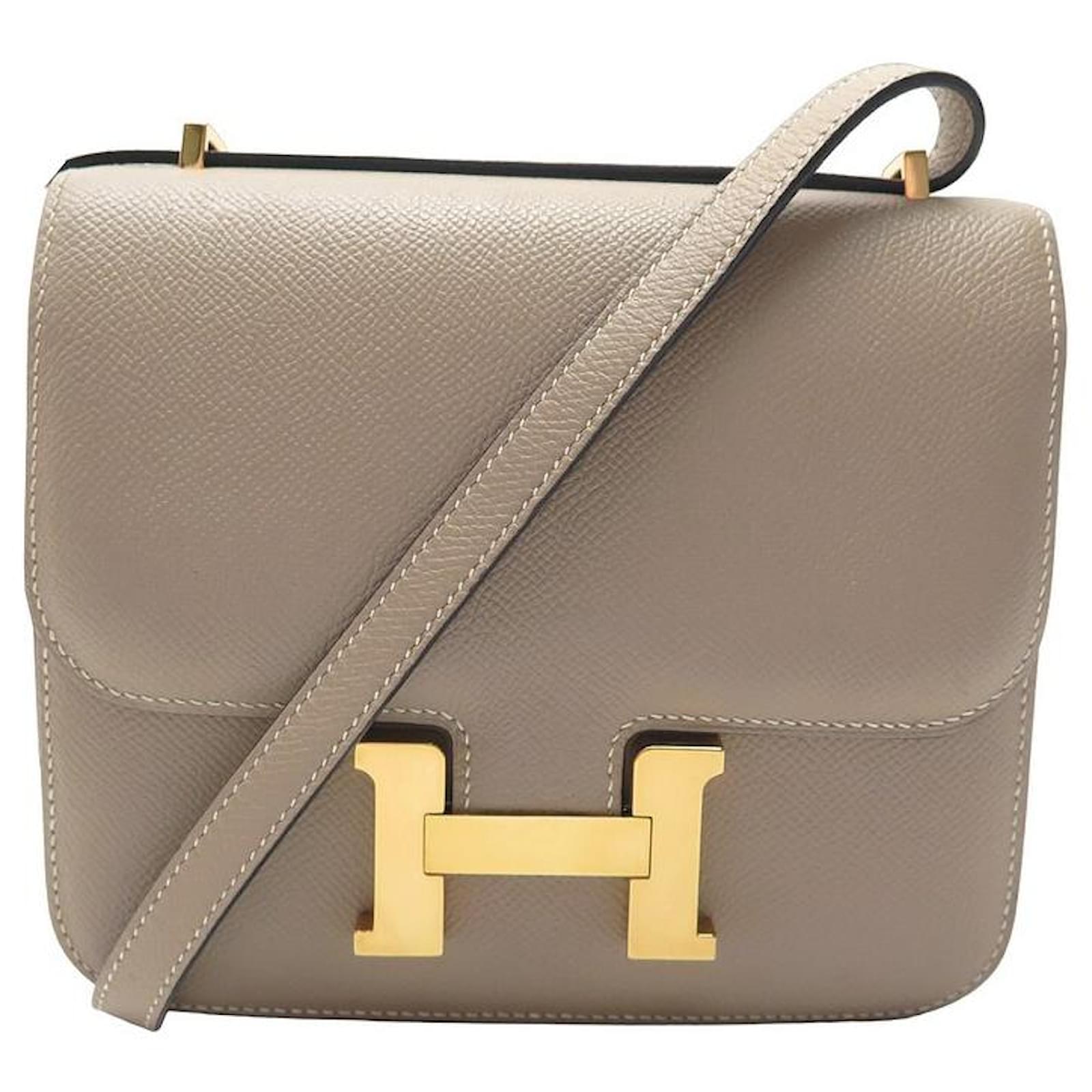 Handbags Hermès Hermes Constance Handbag 18 Mini Epsom Leather Etoupe Shoulder Bag