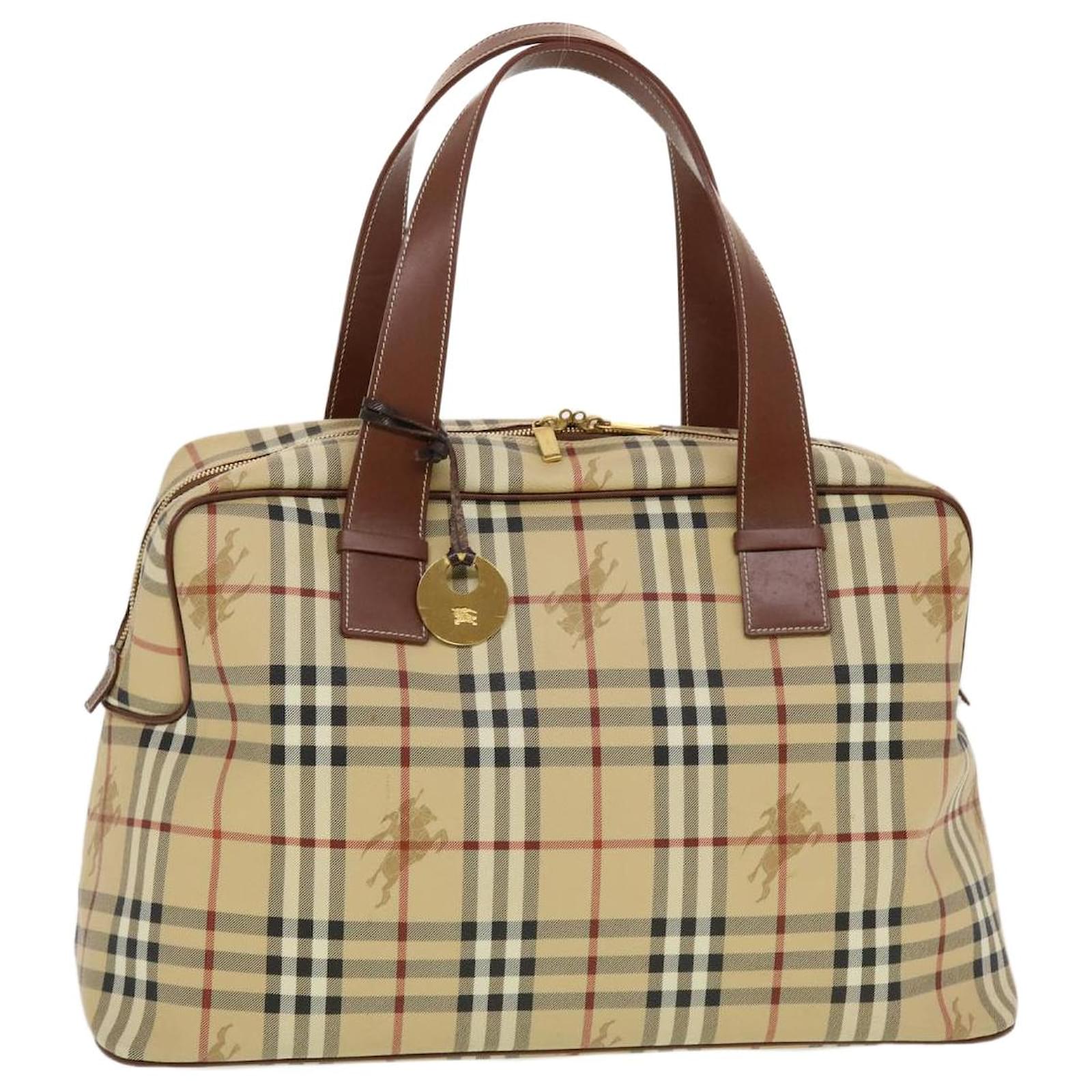 Burberry Boston Bag Brown Pvc