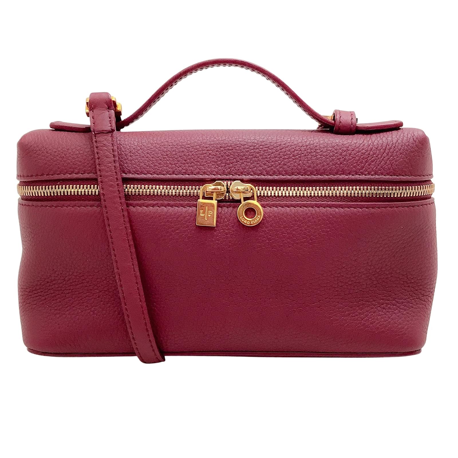 Loro Piana Burgundy Leather L19 Extra Pocket Pouch with Strap Red  ref.949626 - Joli Closet