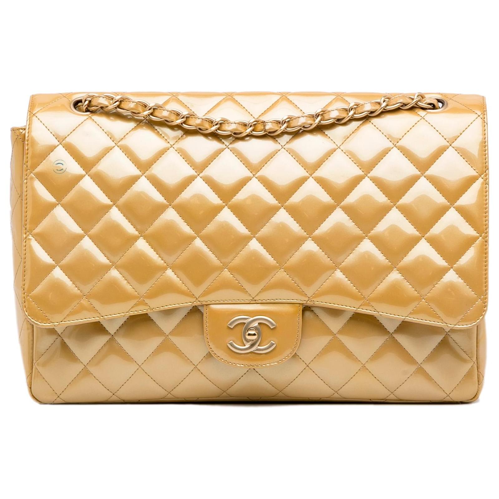 Chanel Yellow Patent Classic Wallet on Chain