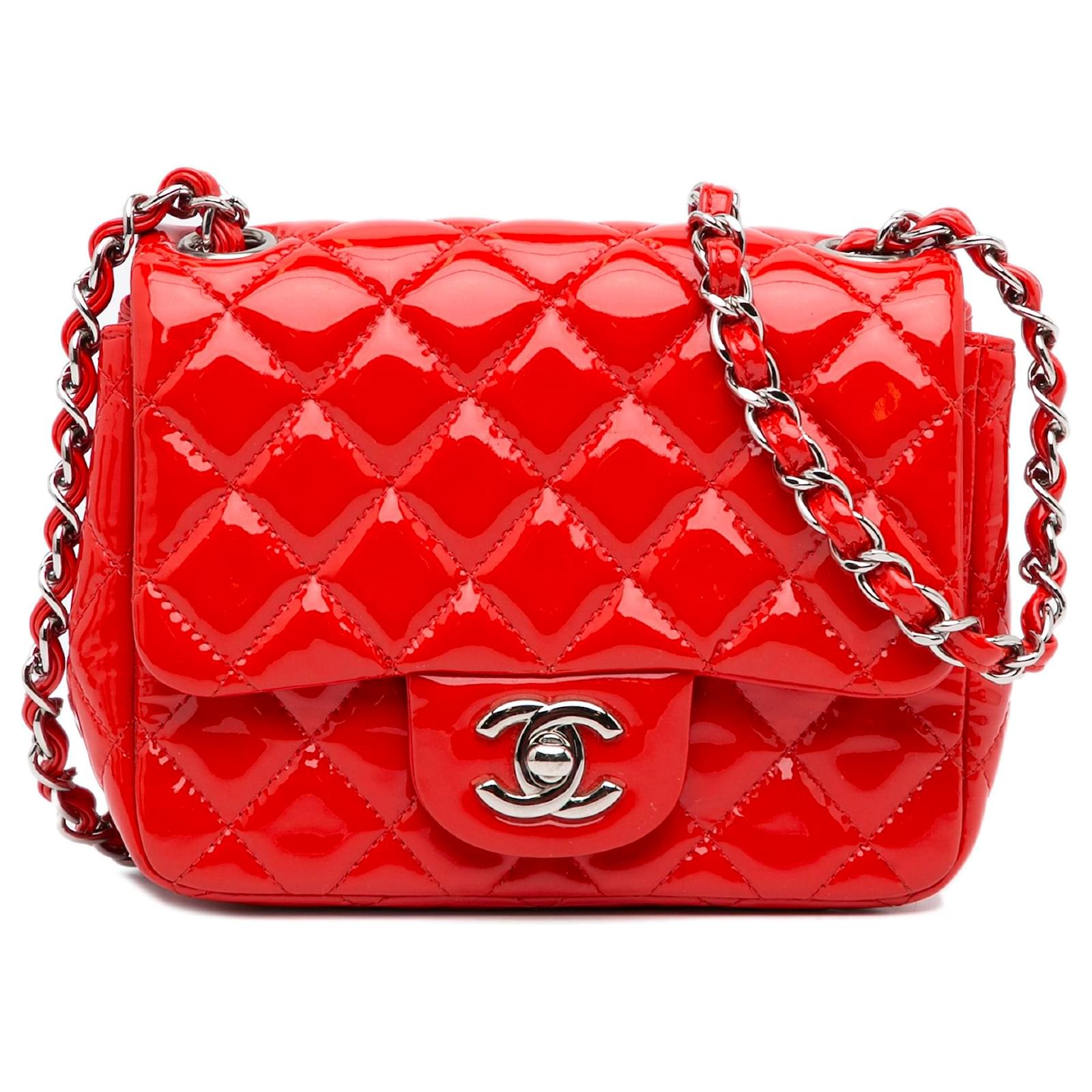 chanel red bag mini leather