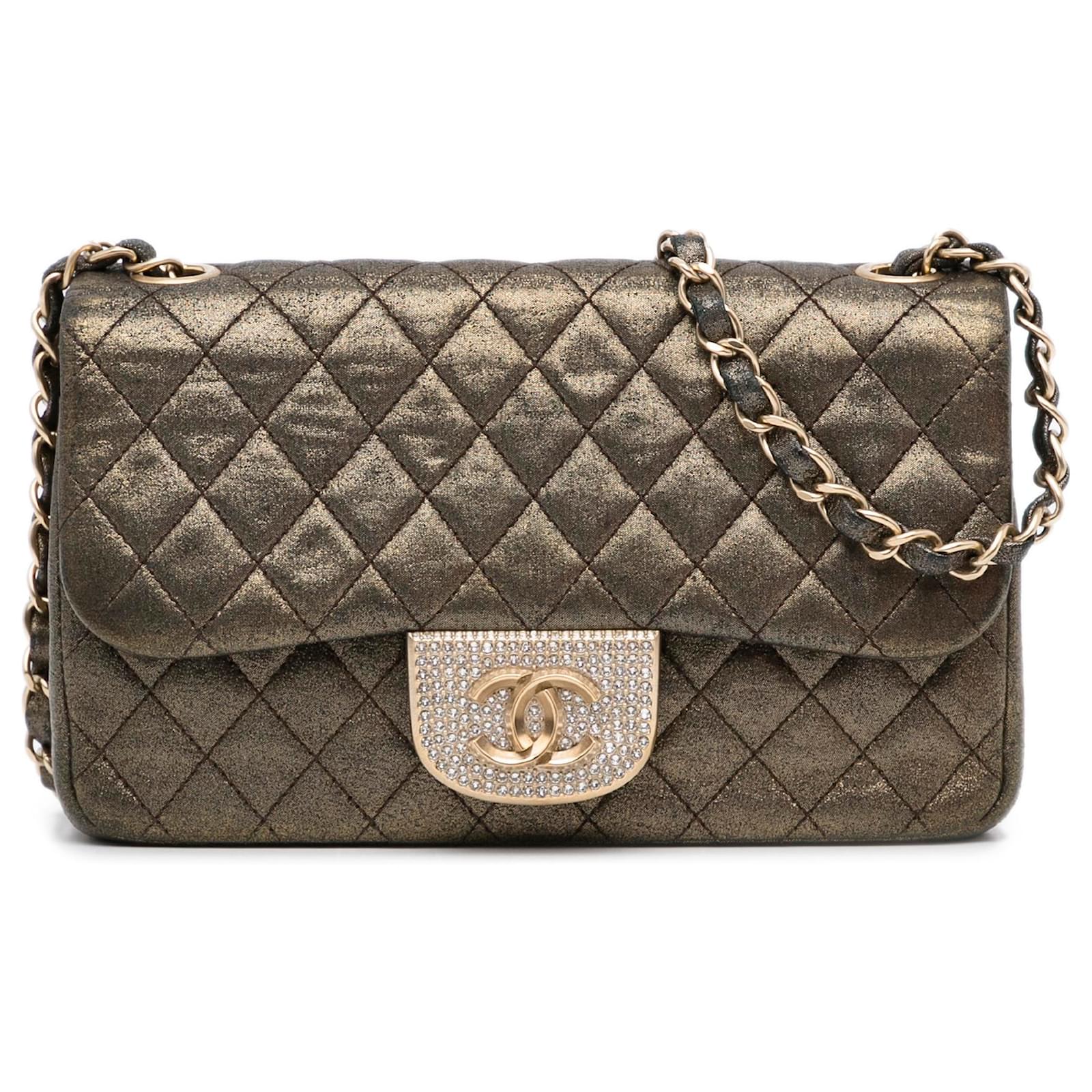 Chanel Hobo Bag With Pearl And Woven Chain CC Logo