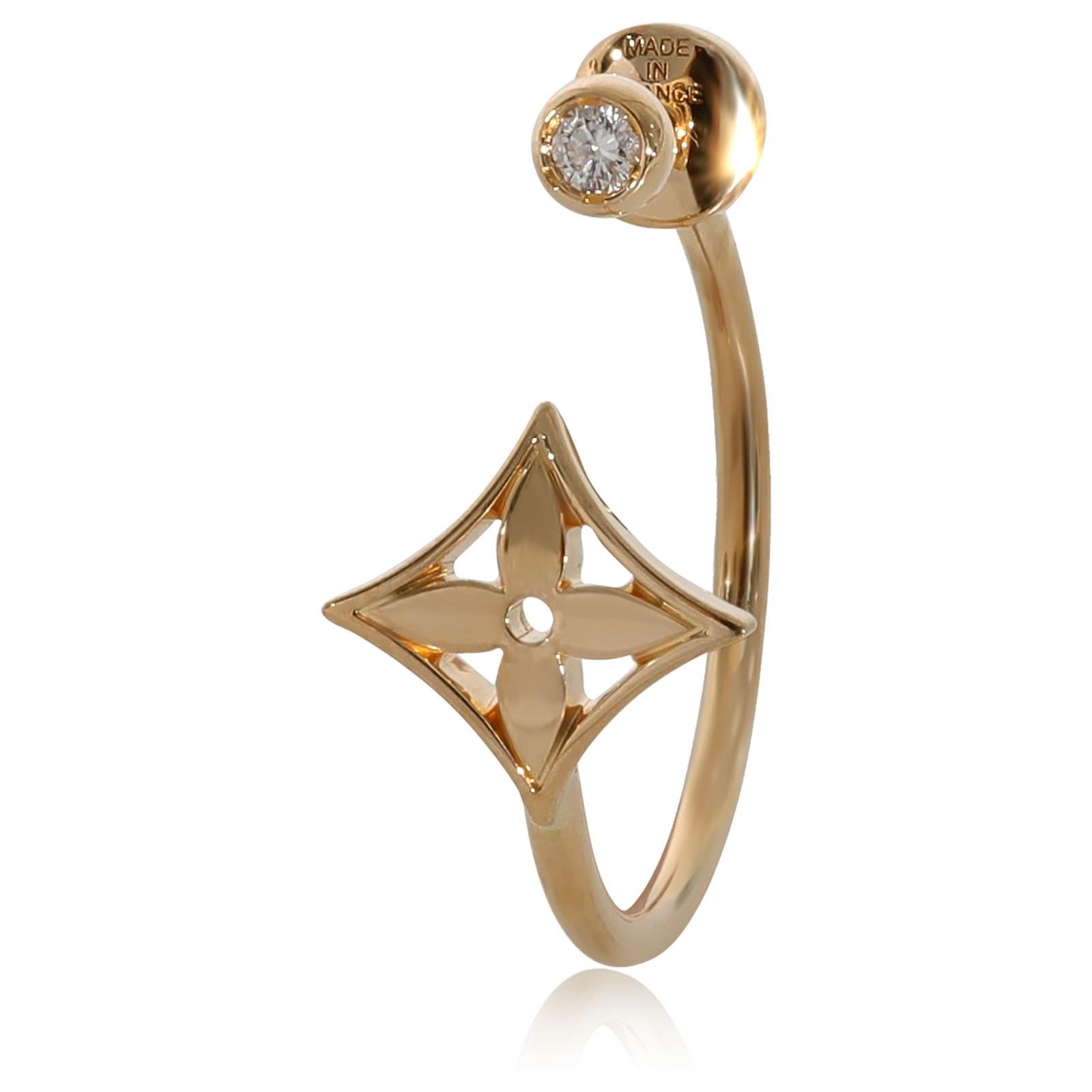 Shop Louis Vuitton Idylle blossom lv ear stud, white gold and