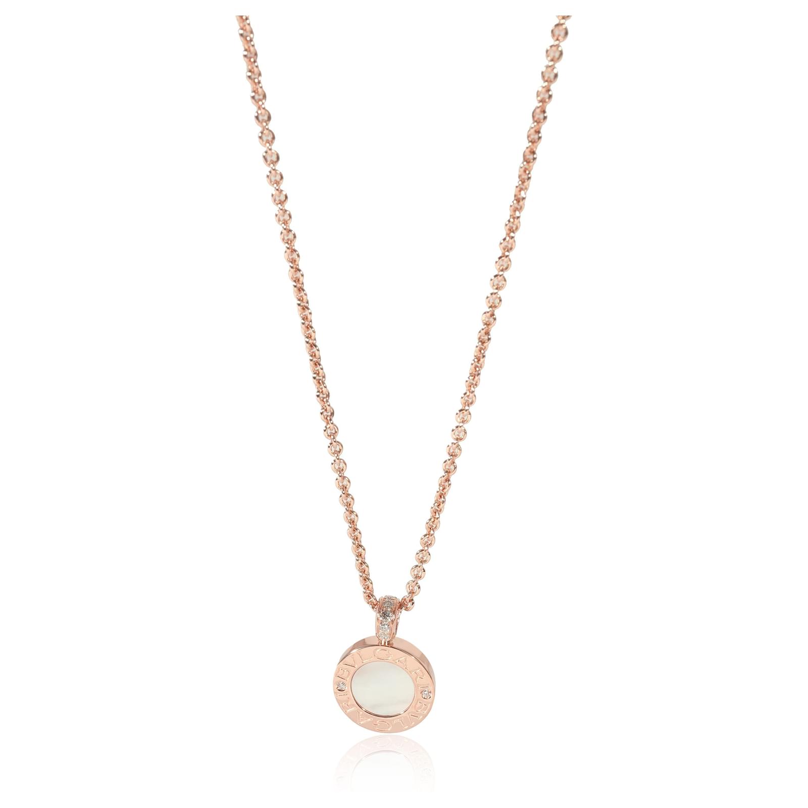 Rose gold BVLGARI BVLGARI Necklace Black,White with 0.11 ct Diamonds,Mother  of Pearl,Onyx | Bulgari Official Store