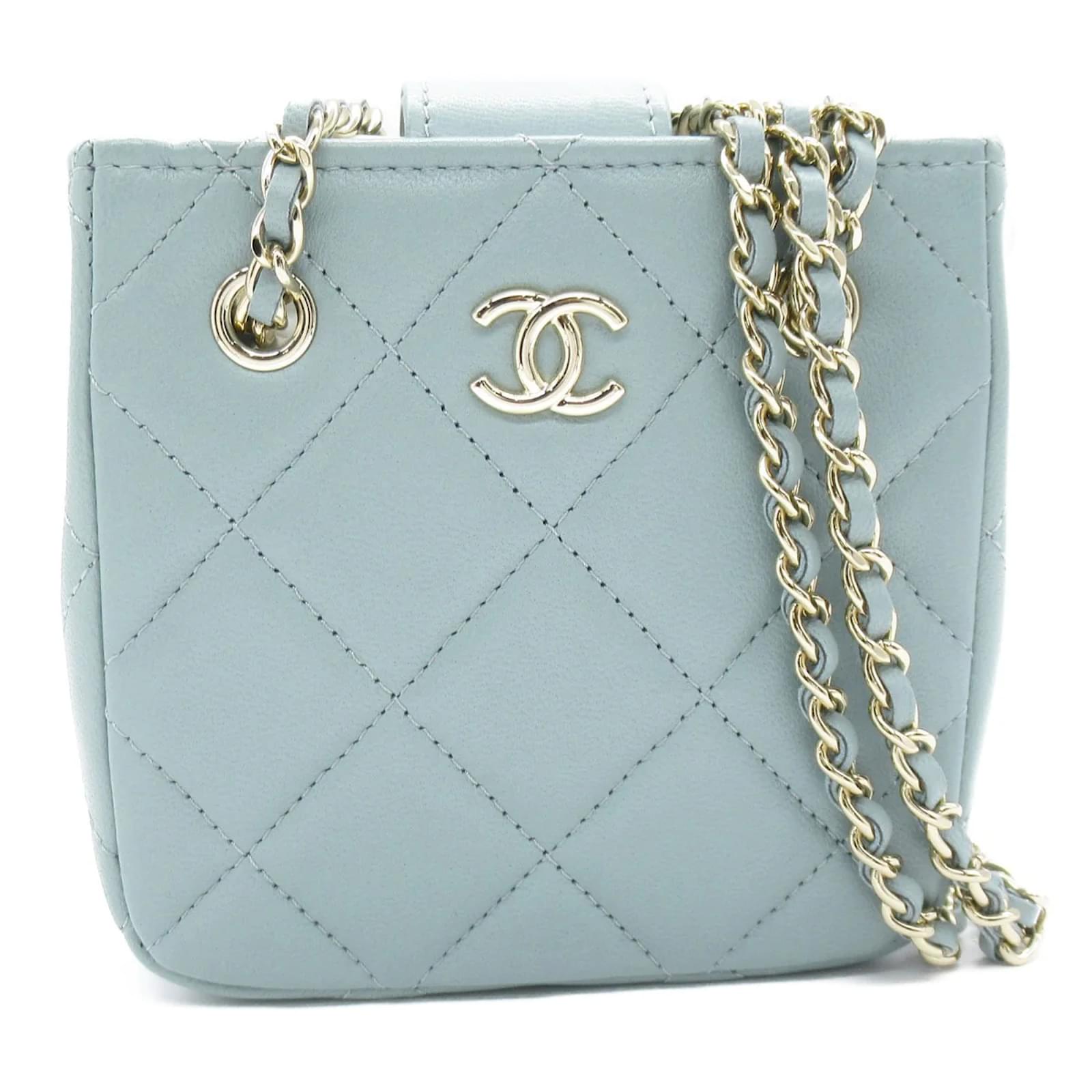 Chanel CC Quilted Leather Crossbody Bag Blue Lambskin ref.950599 - Joli  Closet