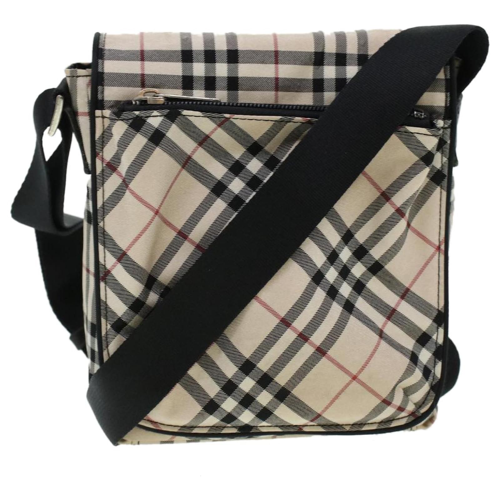 Burberry Beige Classic Check Coated Canvas Side Pocket Shoulder