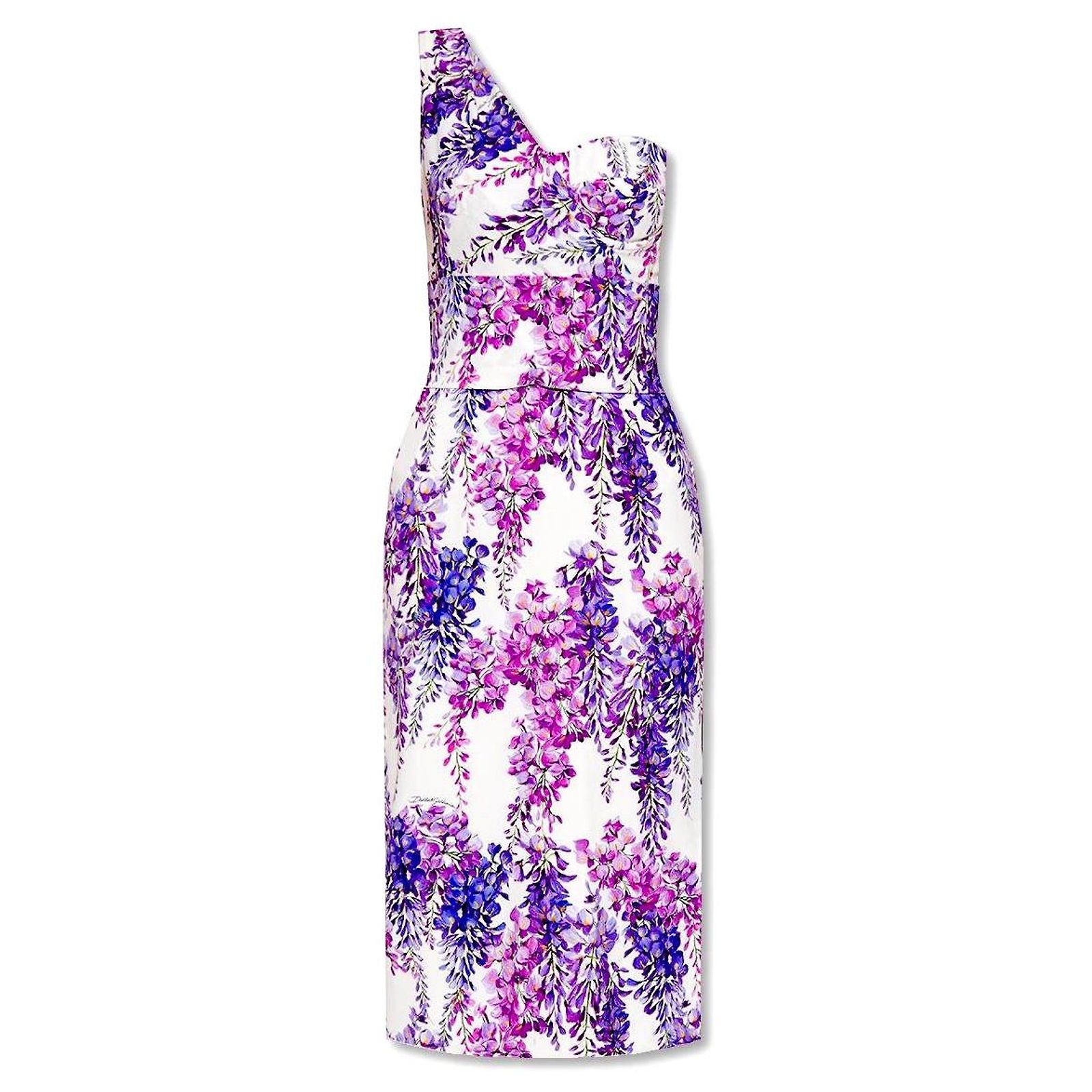 Robe Bustier Courte Violette Imprimé — Taille S, Neuve Sans étiquettes