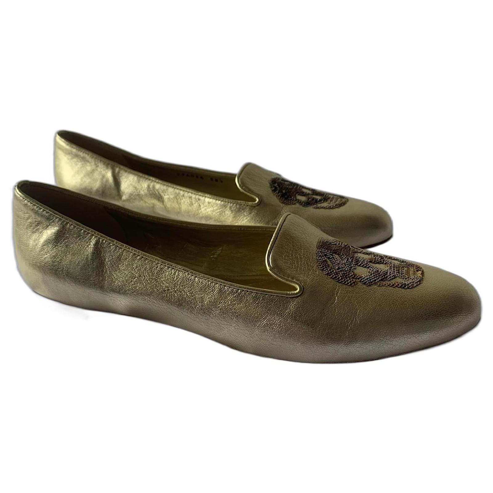 Alexander Mcqueen Ballet flats Golden Leather ref.950984 - Joli Closet