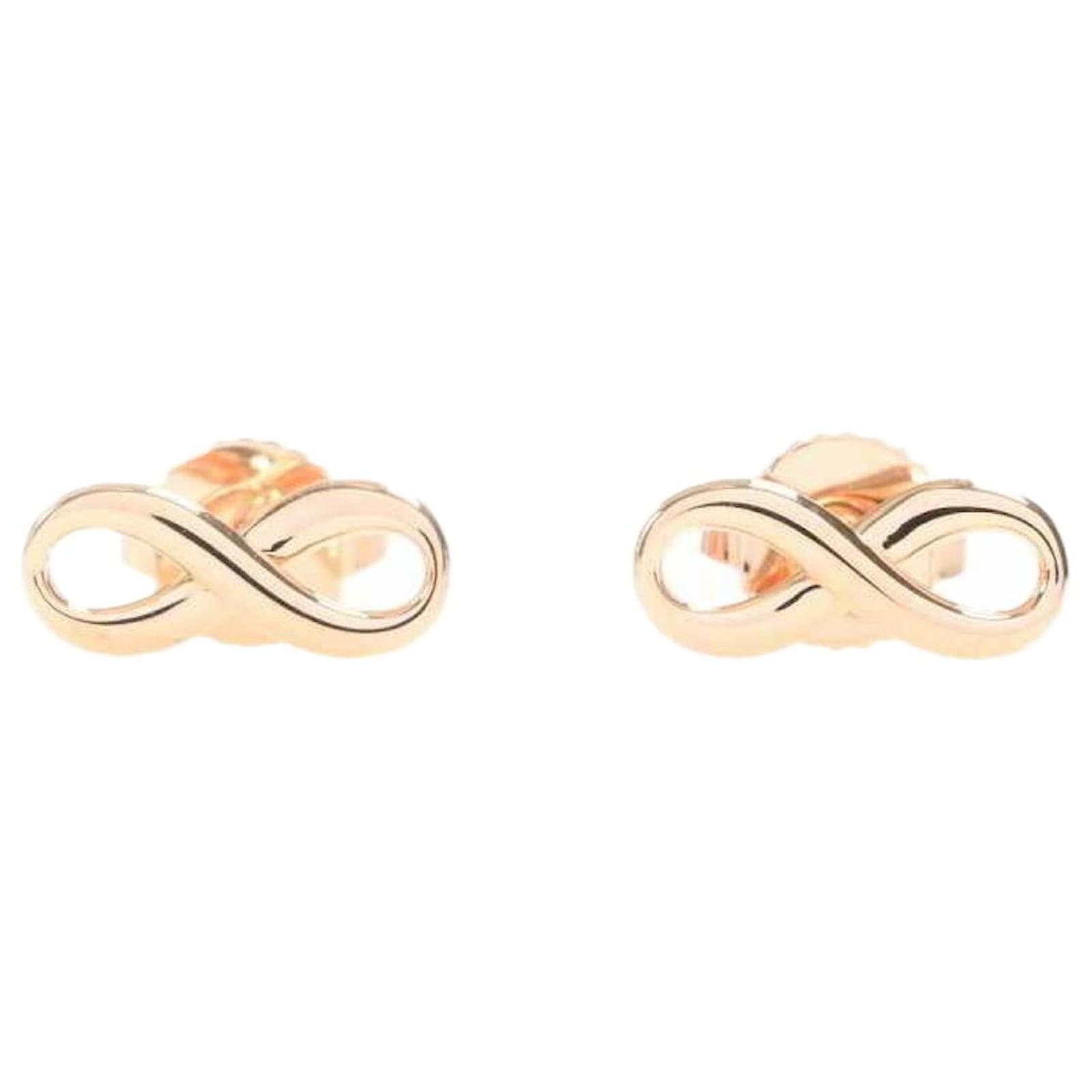 Part Stone Set Infinity Stud Earrings - Rose Gold – Shaws Department Stores