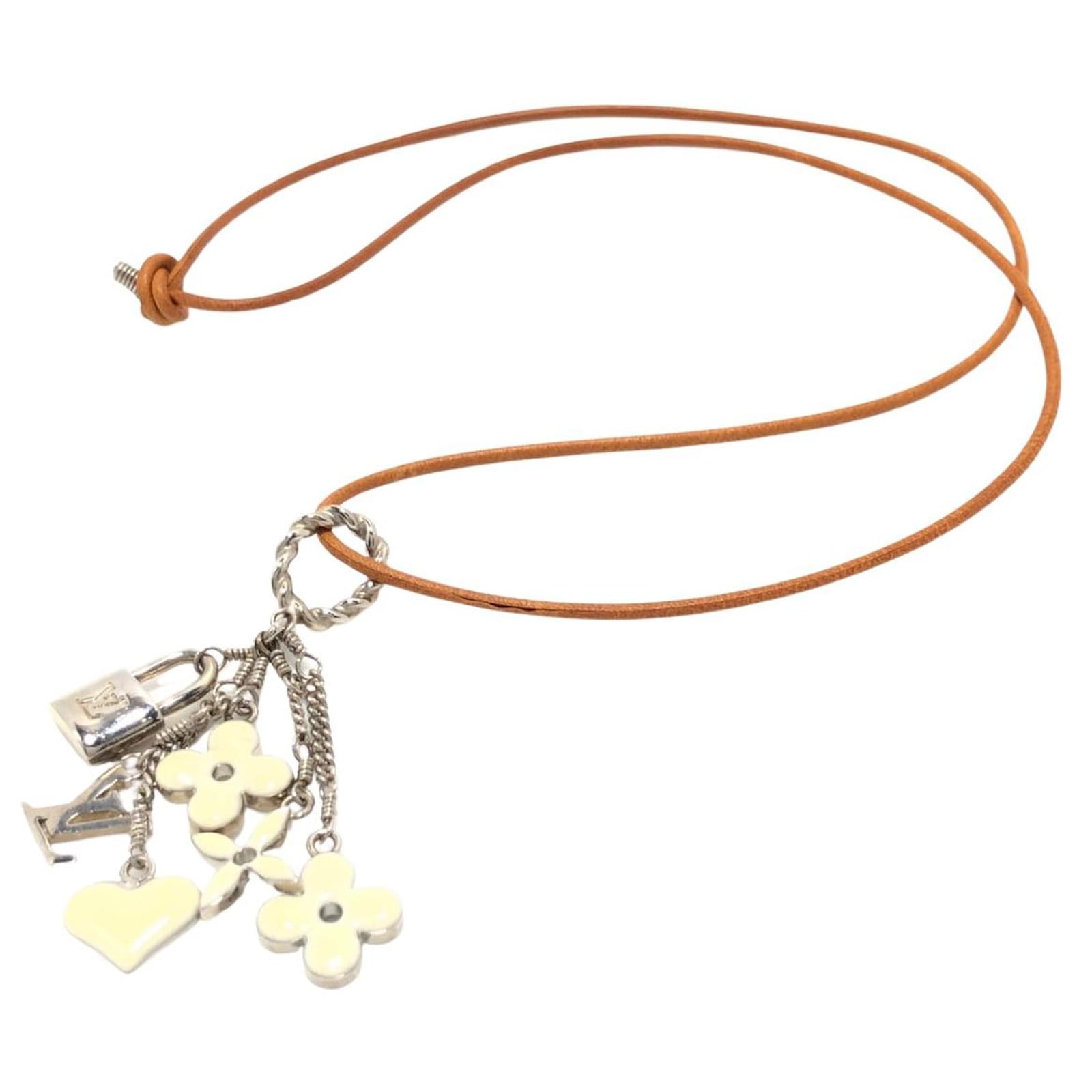 LOUIS VUITTON Pandantif LV XL Necklace White Gold Diamond Q93821 Auth  27695A