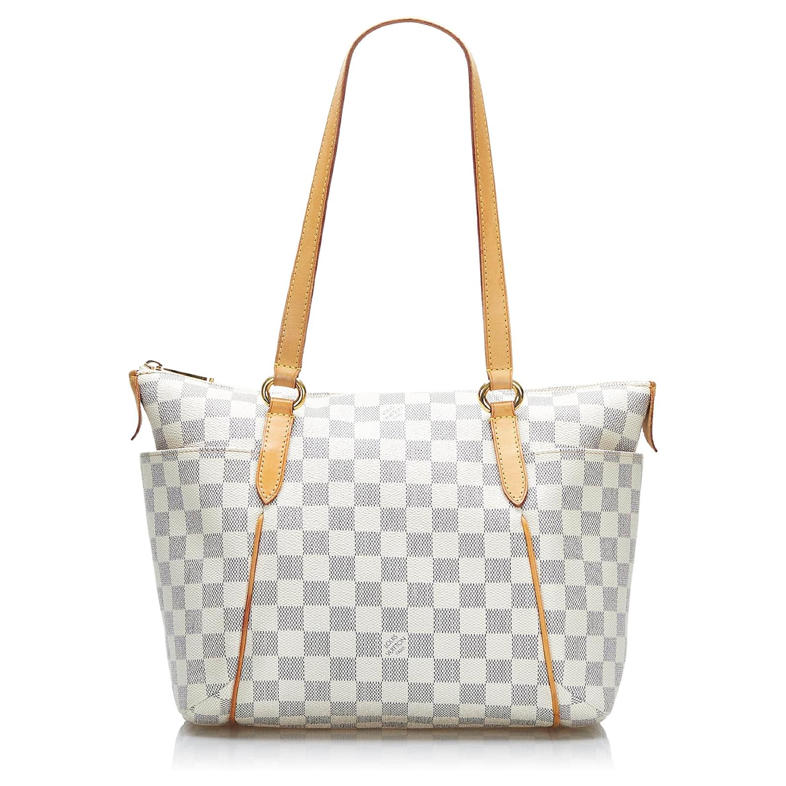 Louis Vuitton Damier Azur Canvas Leather Totally Pm Tote Bag in Black