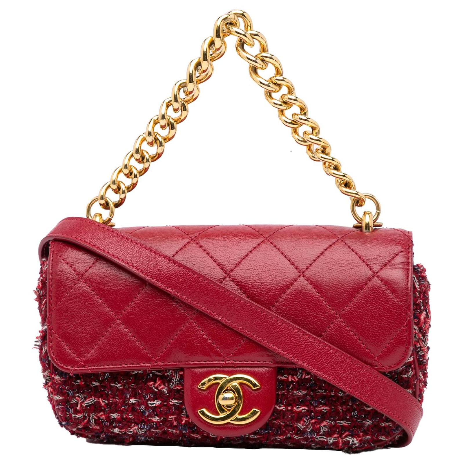 Chanel Red Tweed Flap Bag - '20s