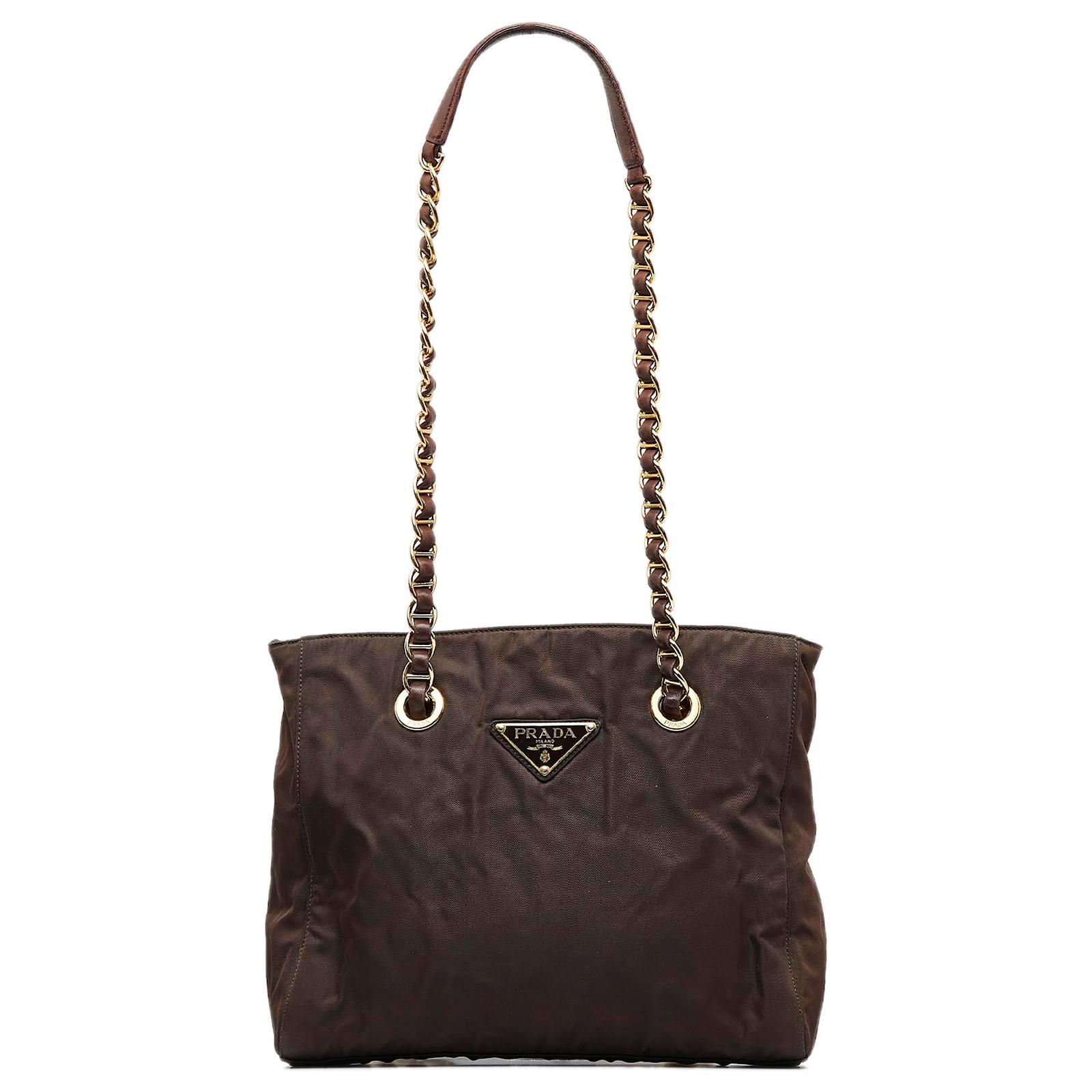 Prada Brown Tessuto Shoulder Bag Dark brown Nylon Cloth ref.951546