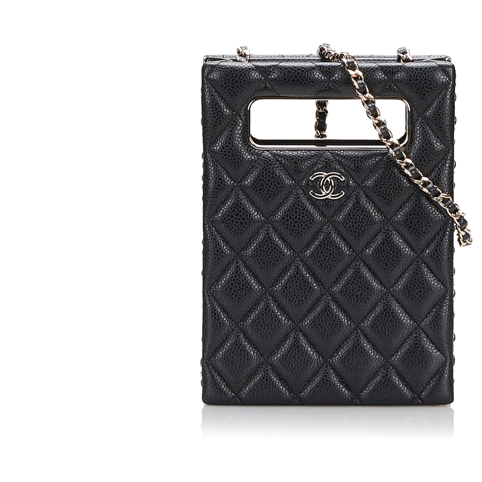 Chanel Black Quilted Evening Bag Leather ref.951560 - Joli Closet