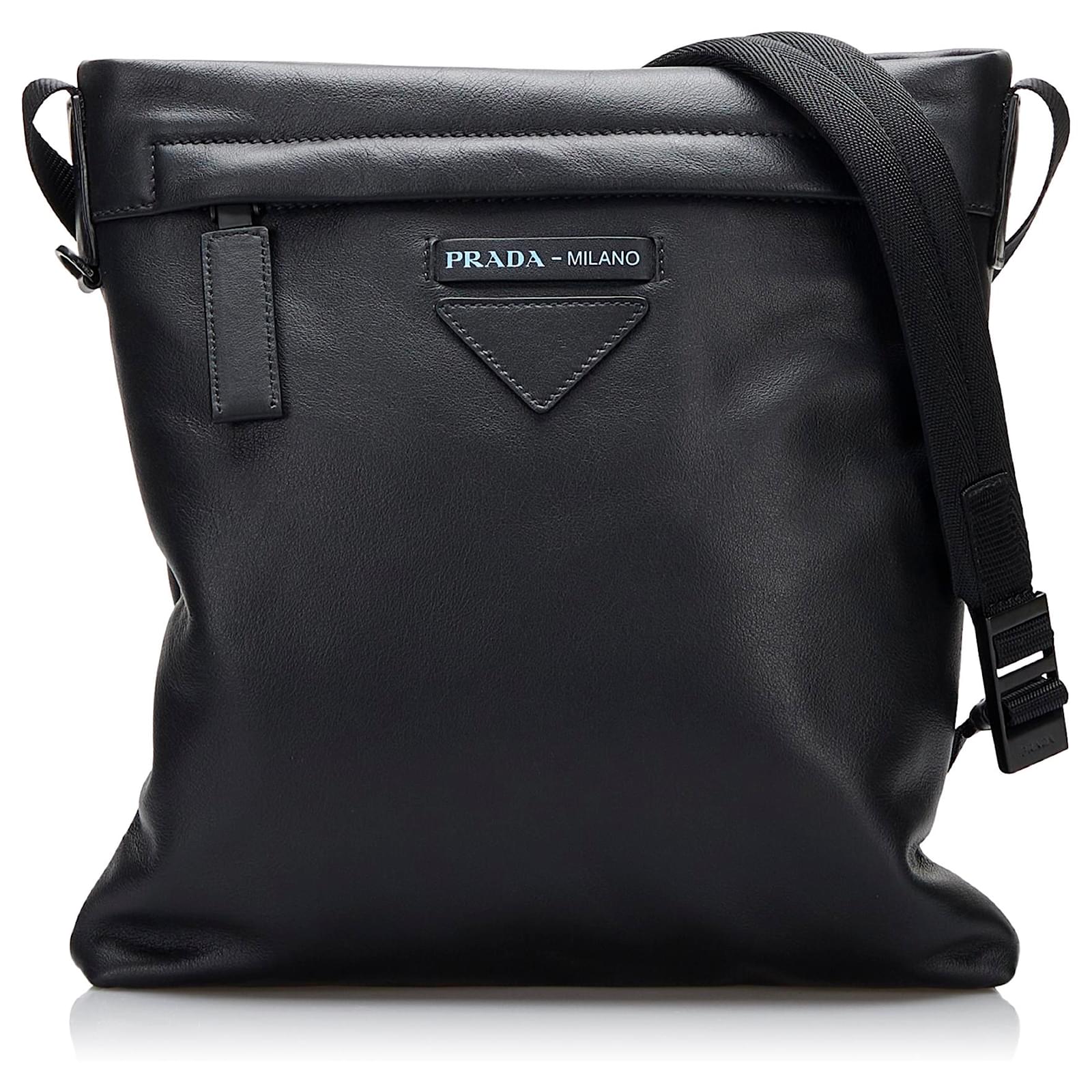 Prada Black Saffiano Lux Leather Small Promenade Crossbody Bag