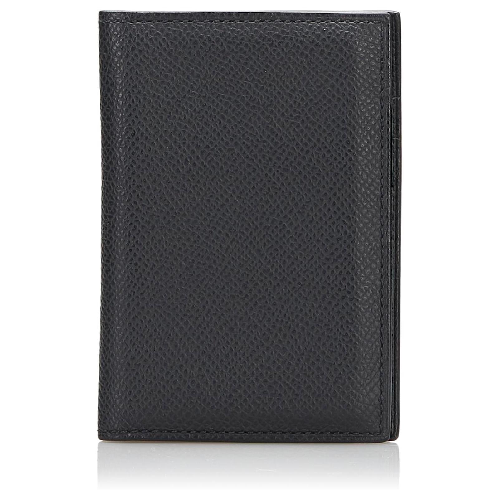 HERMES Epsom Poker Money Clip Wallet Black 714015