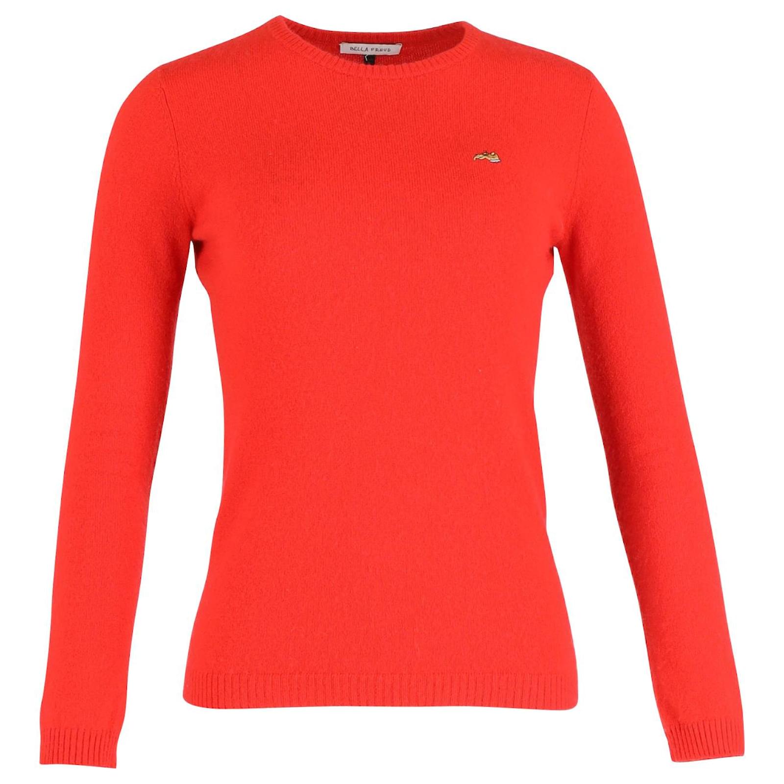 Bella Freud Embroidered Jumper in Red Cashmere Wool ref.951728