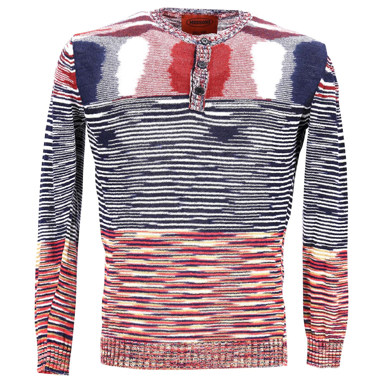 Missoni Buttoned Pullover in Mutlicolor Cotton Multiple colors ref