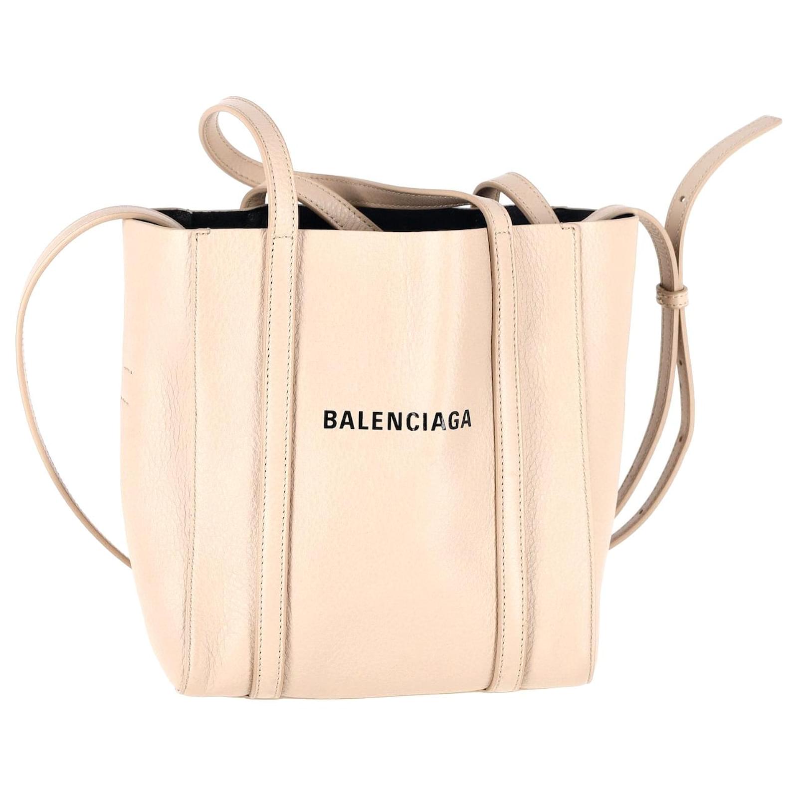 Balenciaga Everyday XXS Logo Tote Bag in Nude Leather Flesh