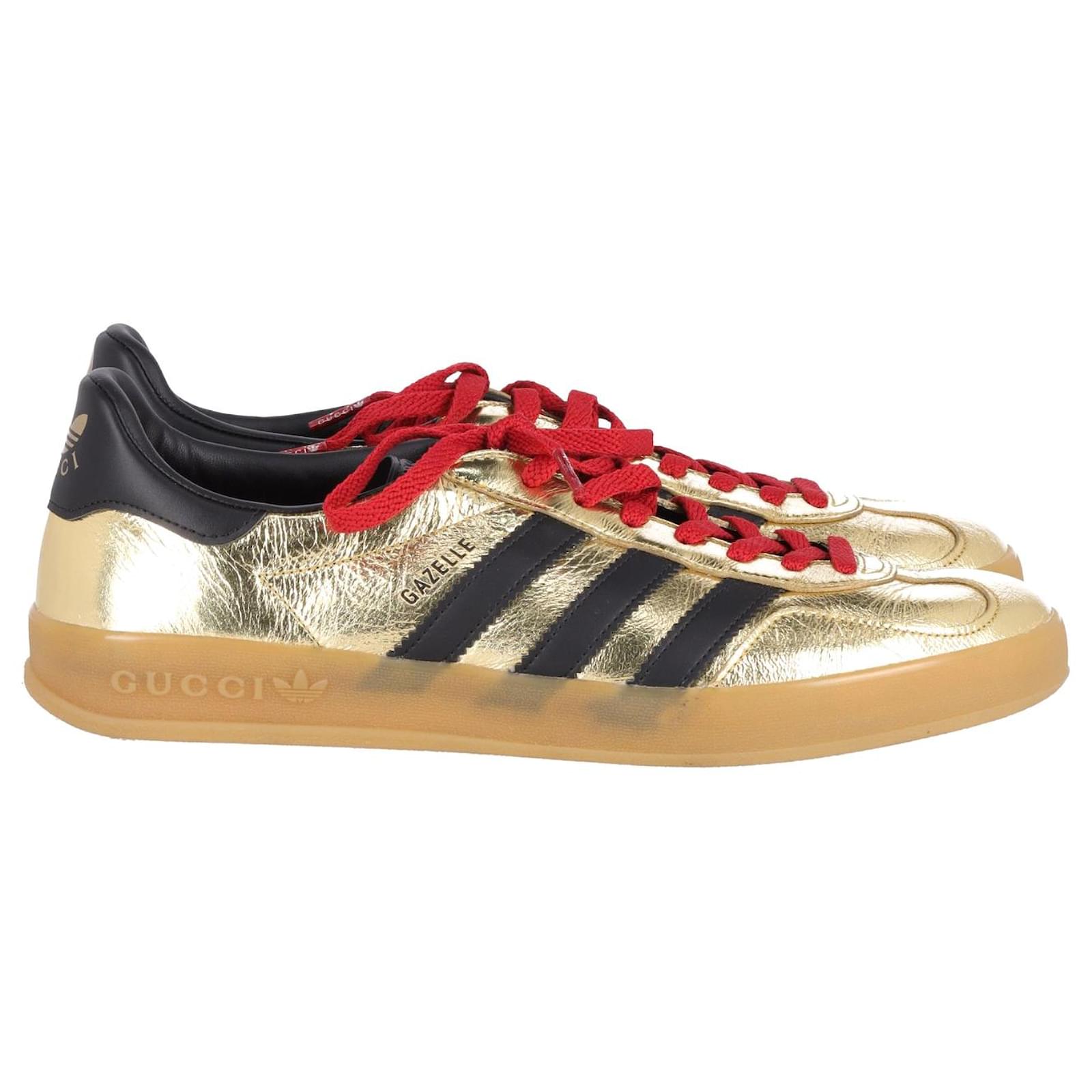 hørbar Seaport høst Gucci x Adidas Gazelle Low Top Sneakers in Gold Leather Golden ref.951885 -  Joli Closet