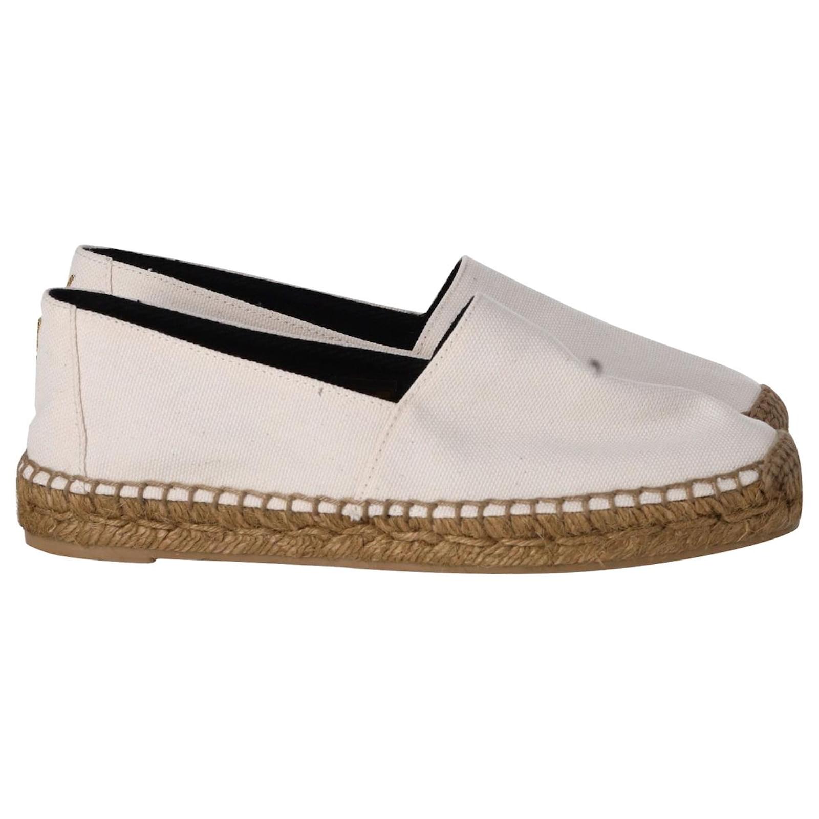 Saint Laurent Espadrille Loafers in Cream Canvas White Cloth ref.952011 -  Joli Closet