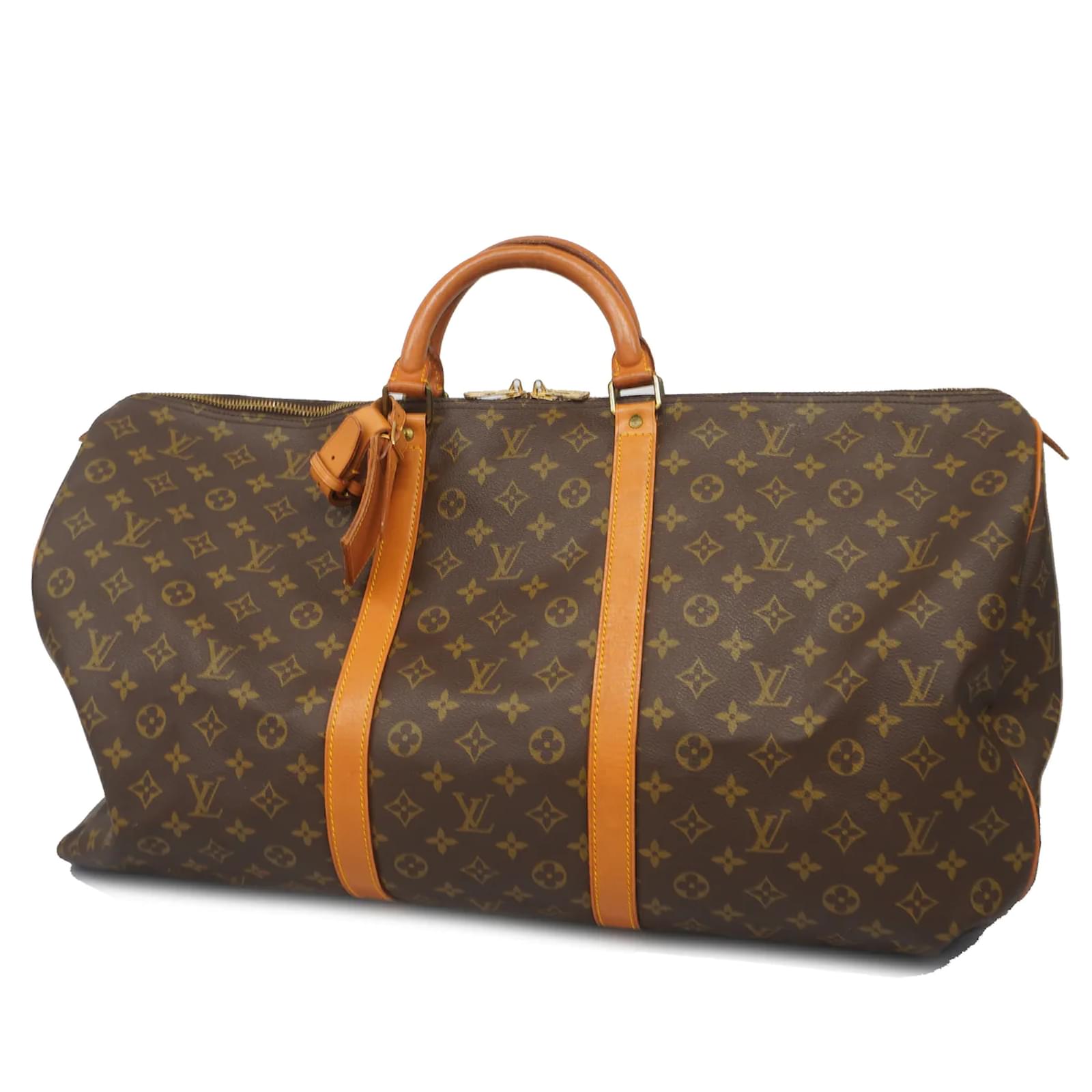 Louis Vuitton Keepall 60 Travel Bag in Brown Monogram Canvas and