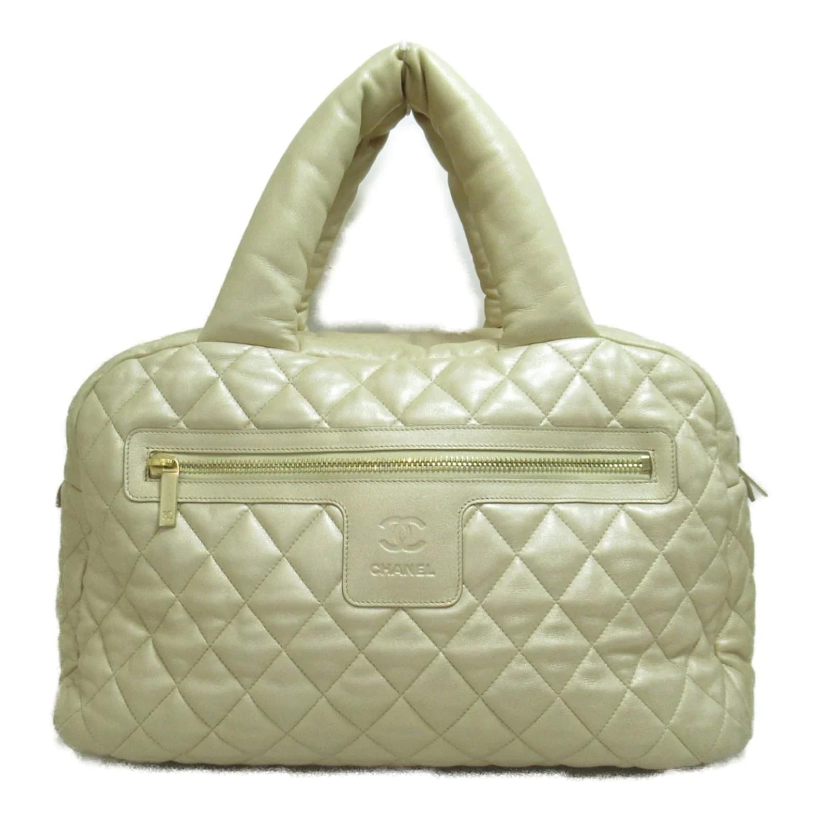 Chanel Calfskin Quilted Small CC Bowling Bag White
