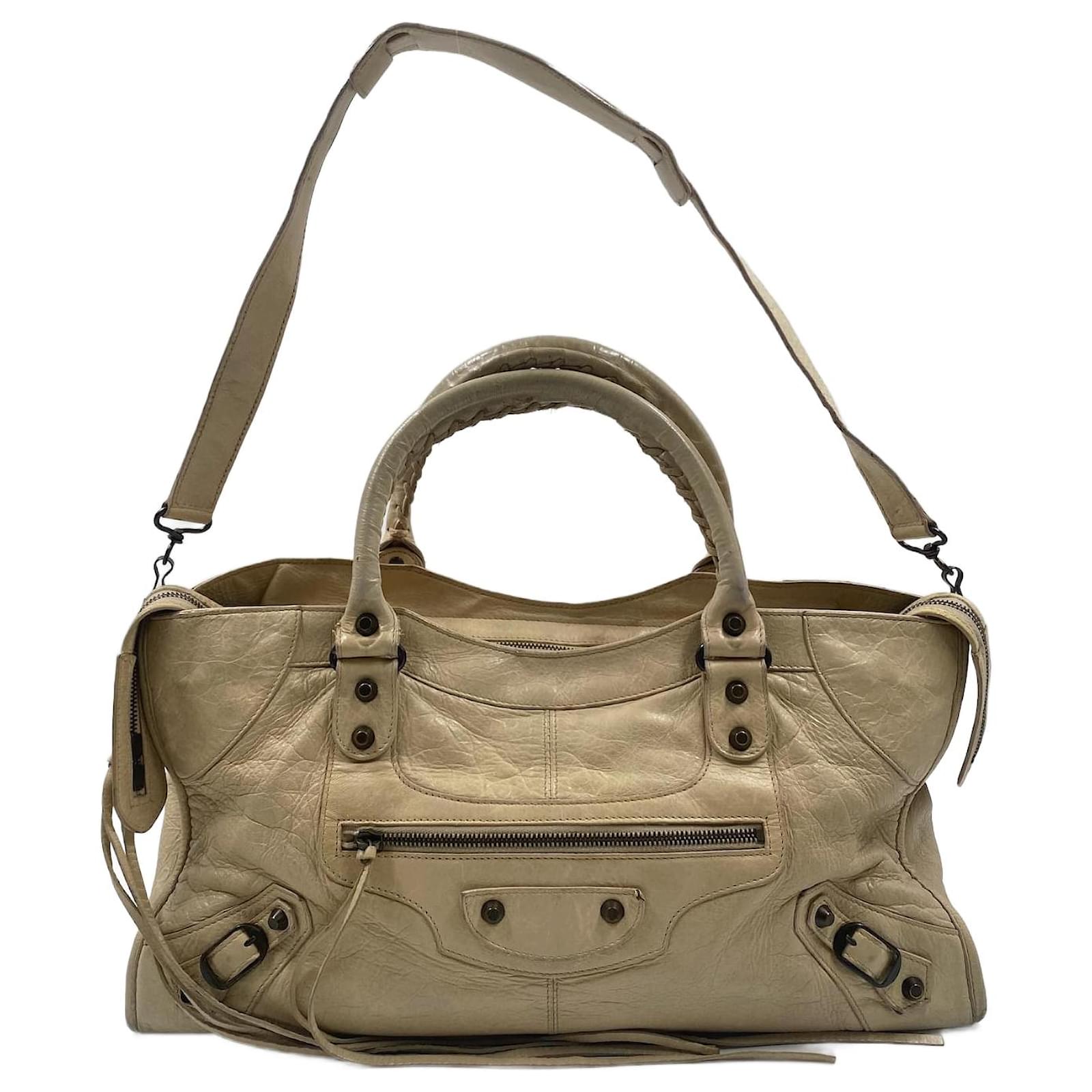 udtale frivillig stress Balenciaga Beige Leather Part Time Bag ref.952293 - Joli Closet