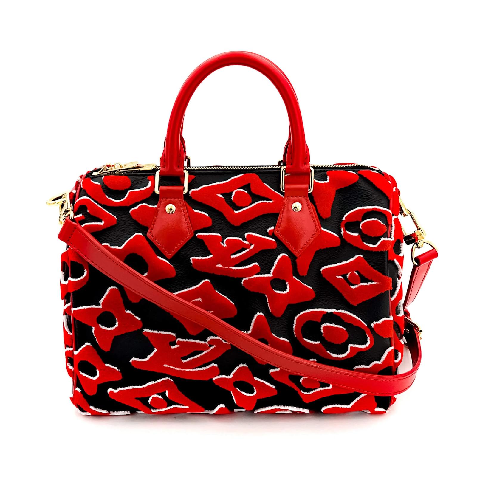 Louis Vuitton Speedy Bandoulière 30 Monogram Urs Fischer Bag Red