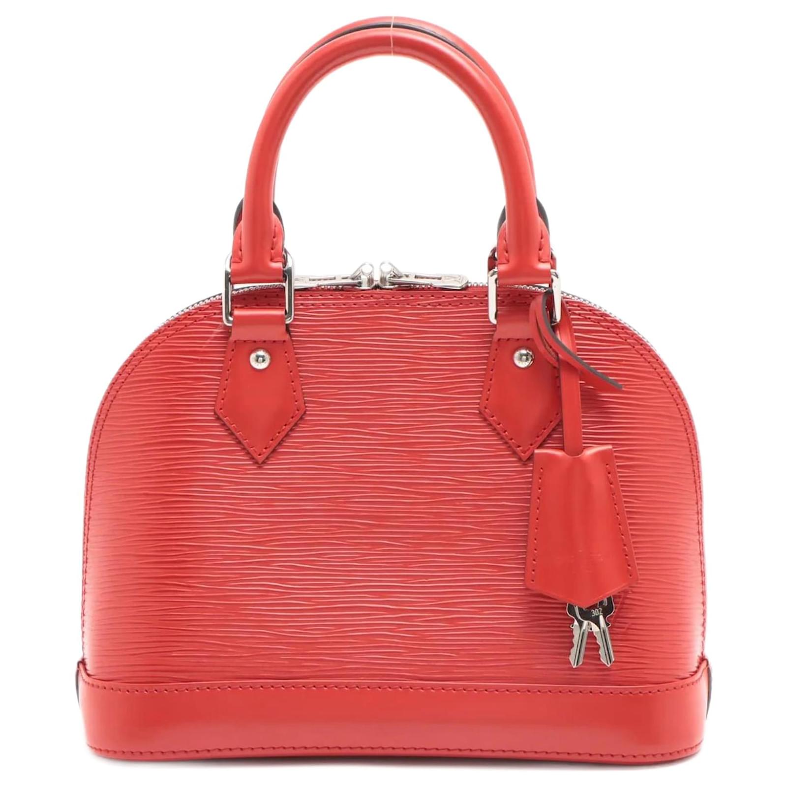 LOUIS VUITTON Alma BB Epi Leather Satchel Crossbody Bag Red