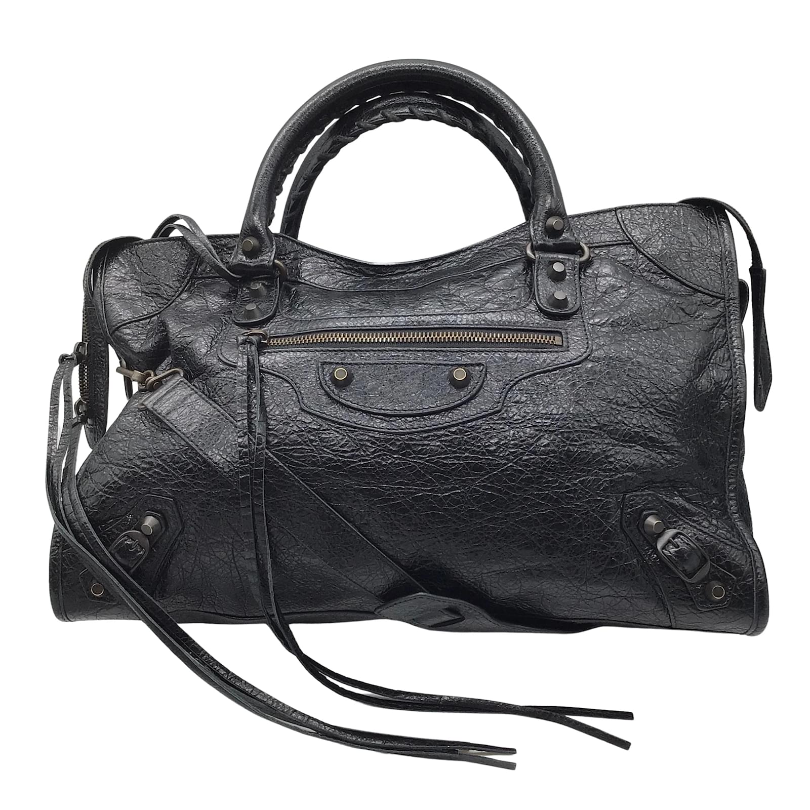 BALENCIAGA City Bag Hand Bag Leather 2way Gold 115748 8091 J 002123 Auth  am3828