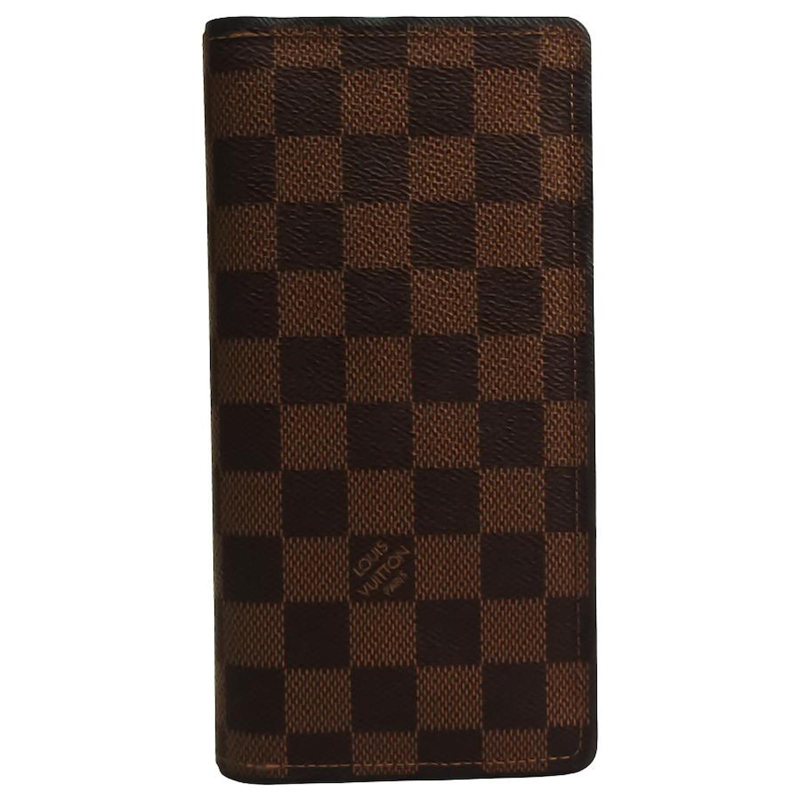 LOUIS VUITTON Damier Ebene Portefeiulle Brazza Bifold Long Wallet