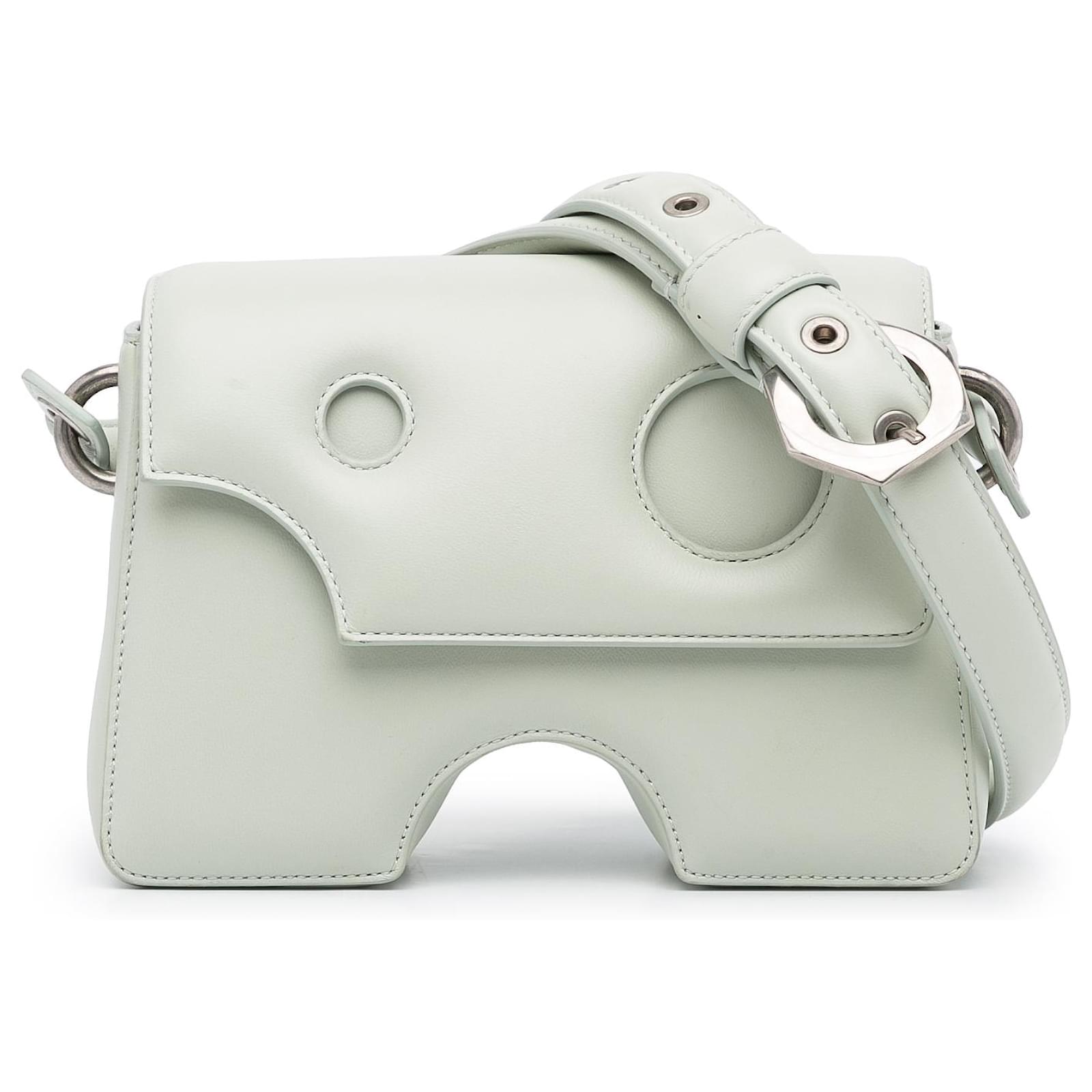 Off White Green Burrow 22 Crossbody Bag Leather Pony-style calfskin  ref.953395 - Joli Closet