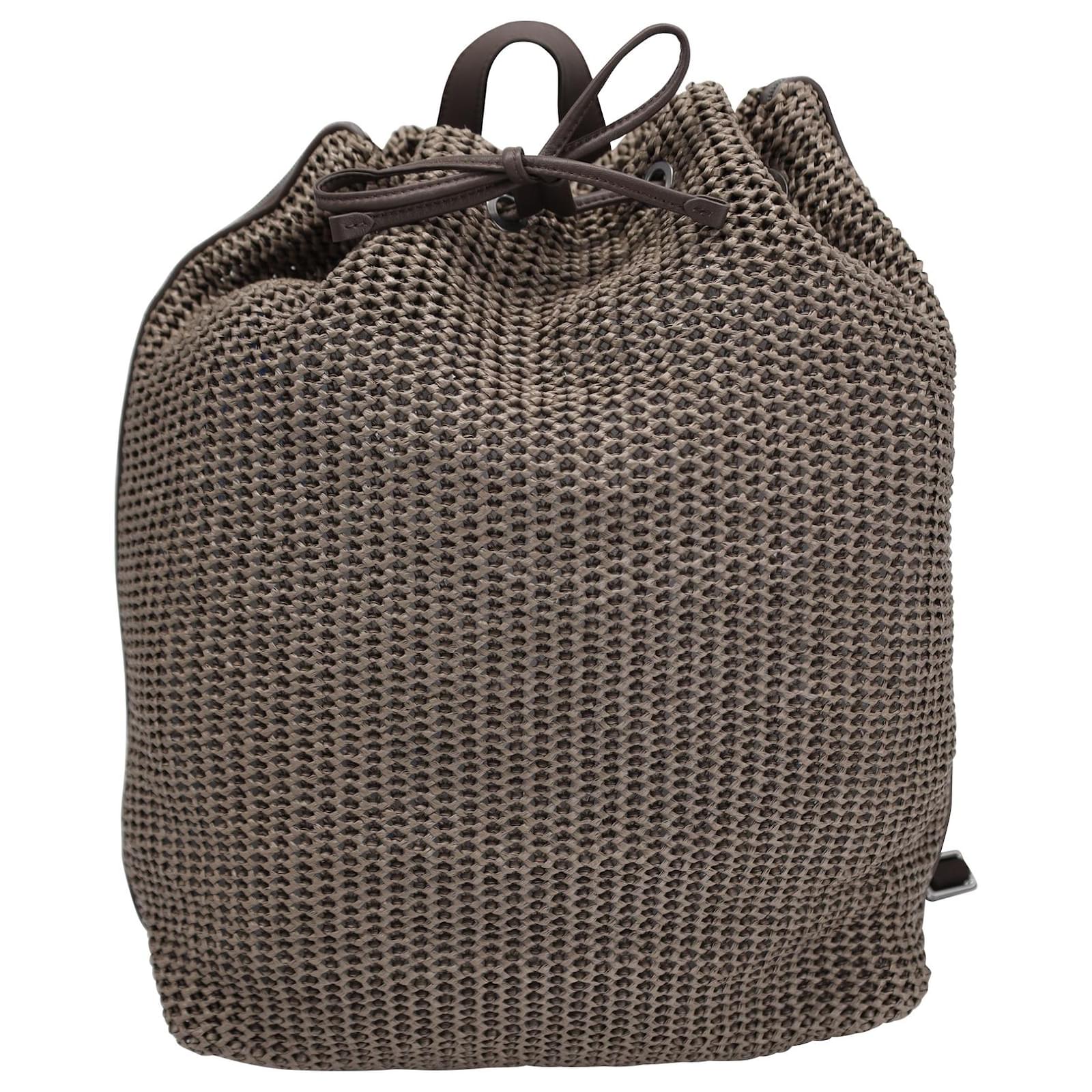 Brunello Cucinelli Interwoven Straw Backpack in Brown Raffia ref.953909 -  Joli Closet
