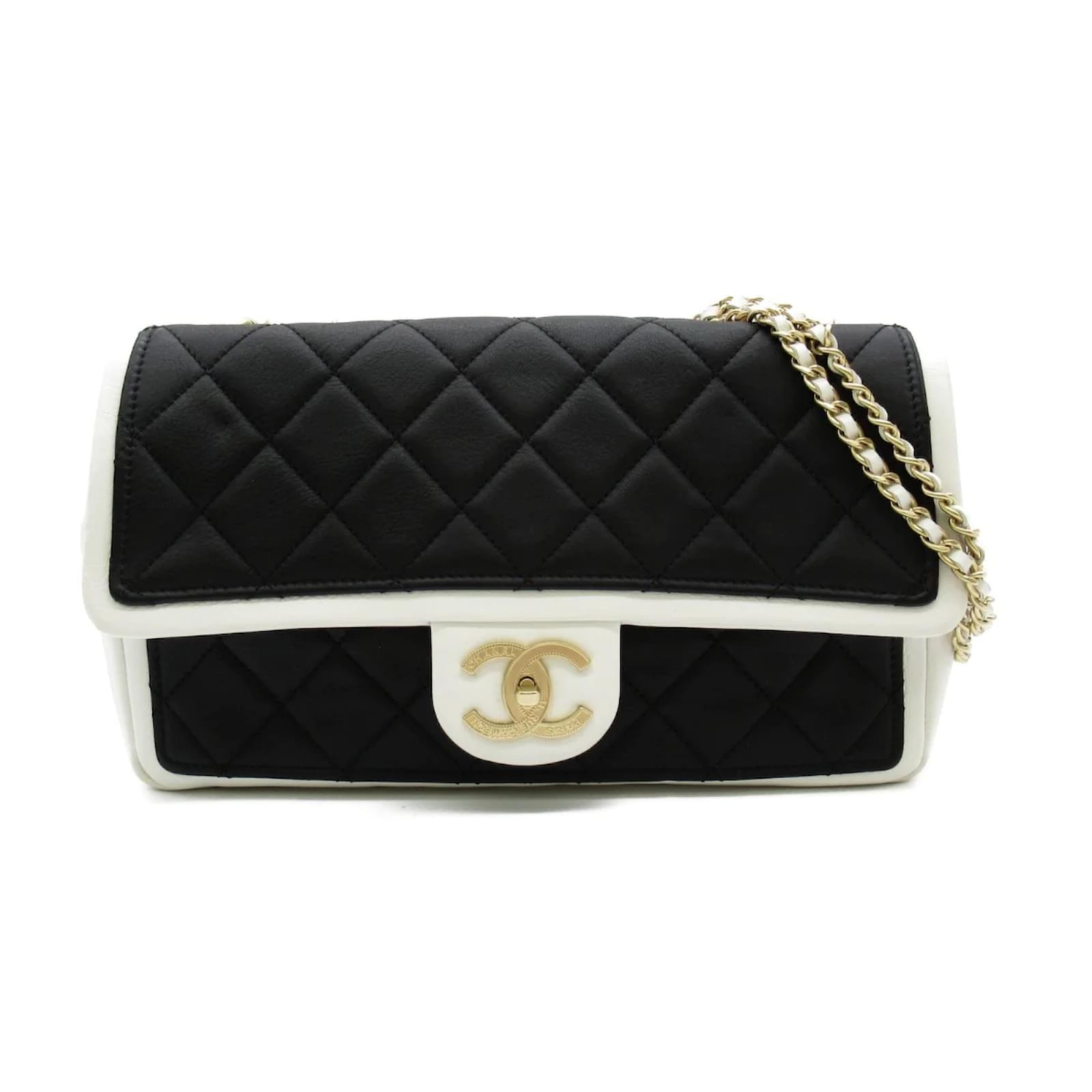 Chanel CC Quilted Leather Graphic Flap Bag A92207 Black Pony-style calfskin  ref.954026 - Joli Closet