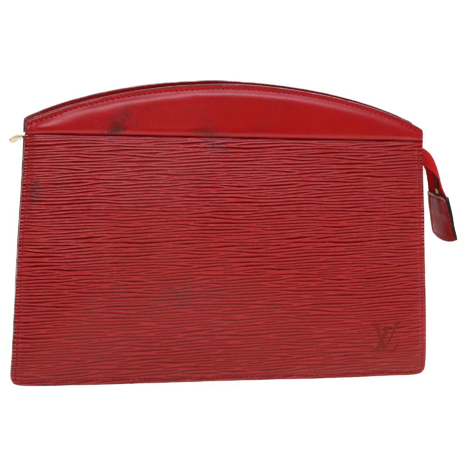 LOUIS VUITTON Epi Trousse Crete Clutch Bag Red M48407 LV Auth