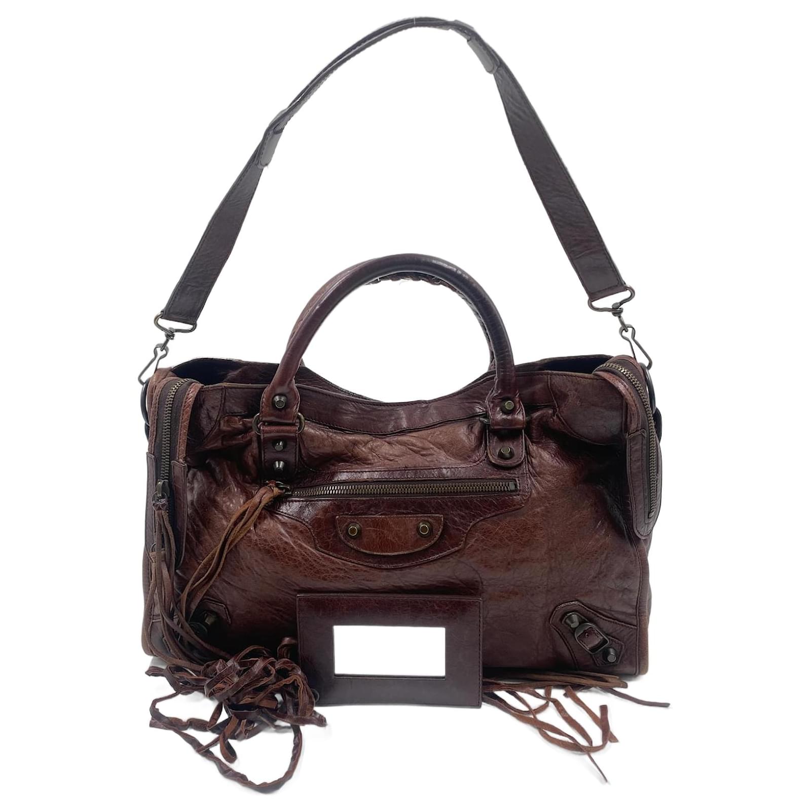 Balenciaga Leather City Bag Brown