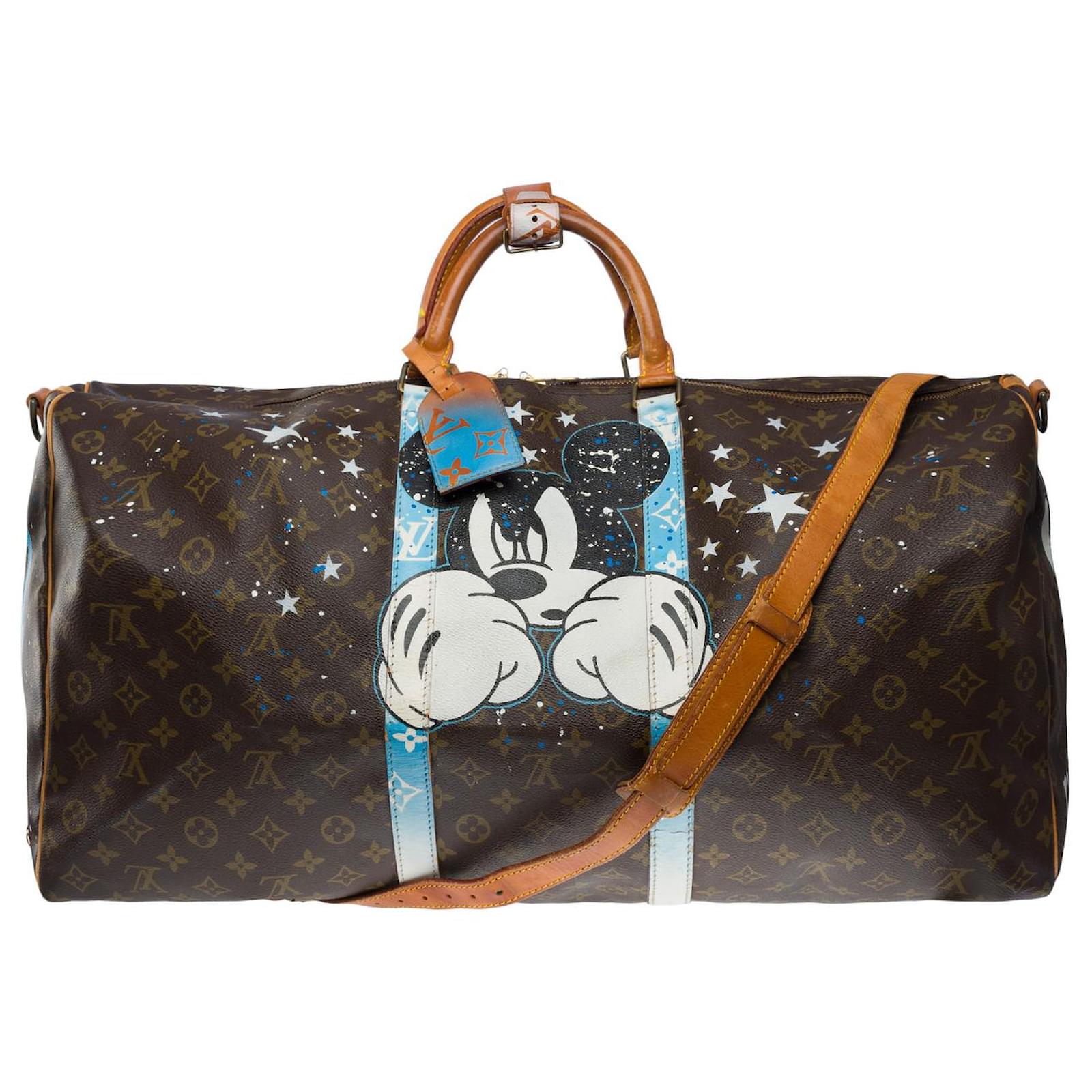 LV Keepall 60 Travel bag in monogram canvas customized by PatBo