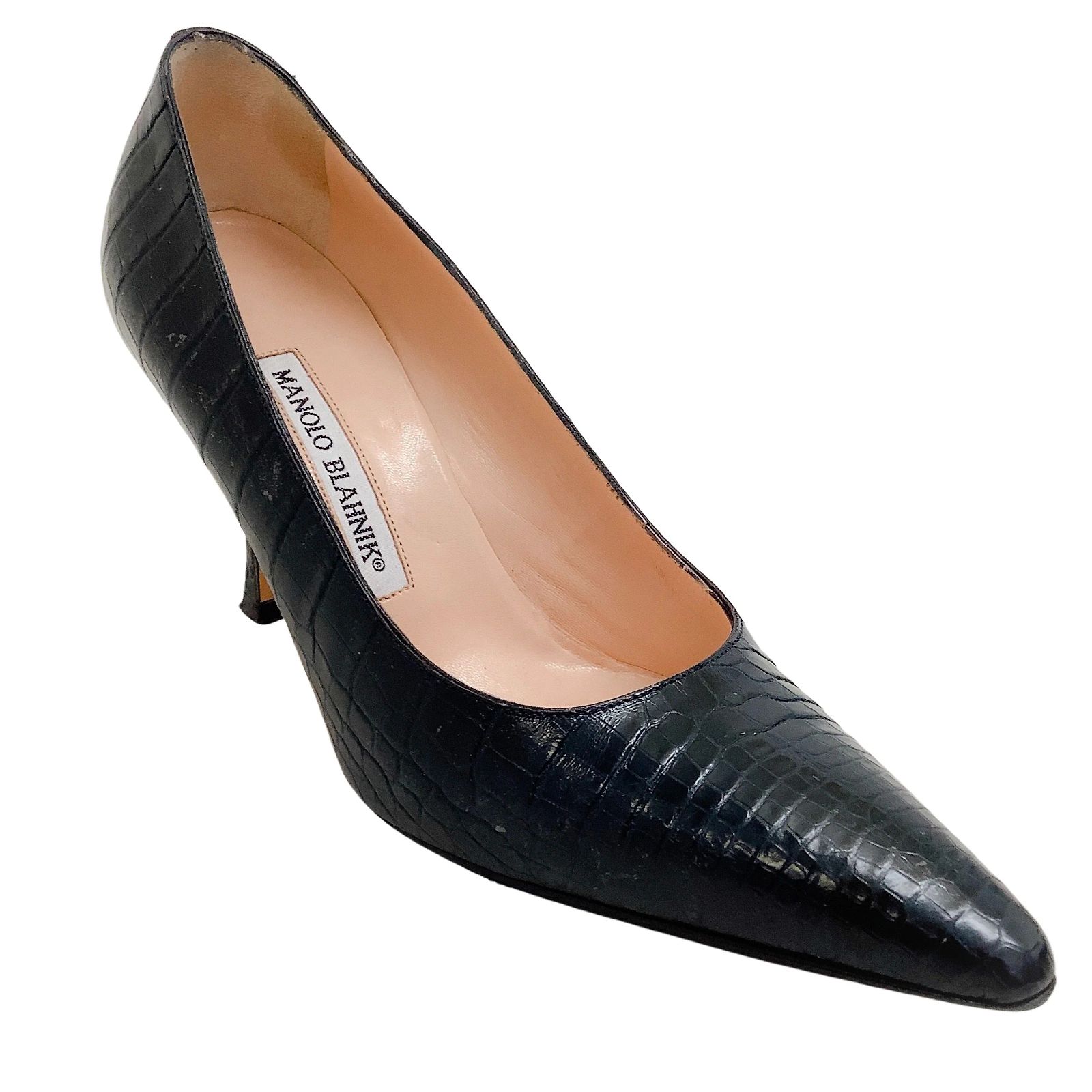 Manolo Blahnik Navy Blue Alligator Pumps Exotic leather ref.954247 ...