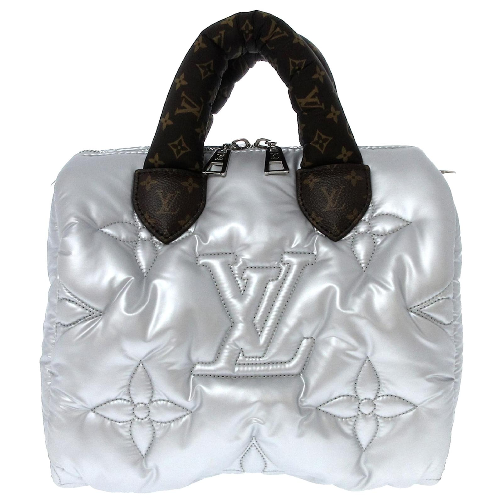 Louis Vuitton Silver Monogram Pillow Speedy Bandouliere 25 Silvery Nylon  Cloth ref.954623 - Joli Closet