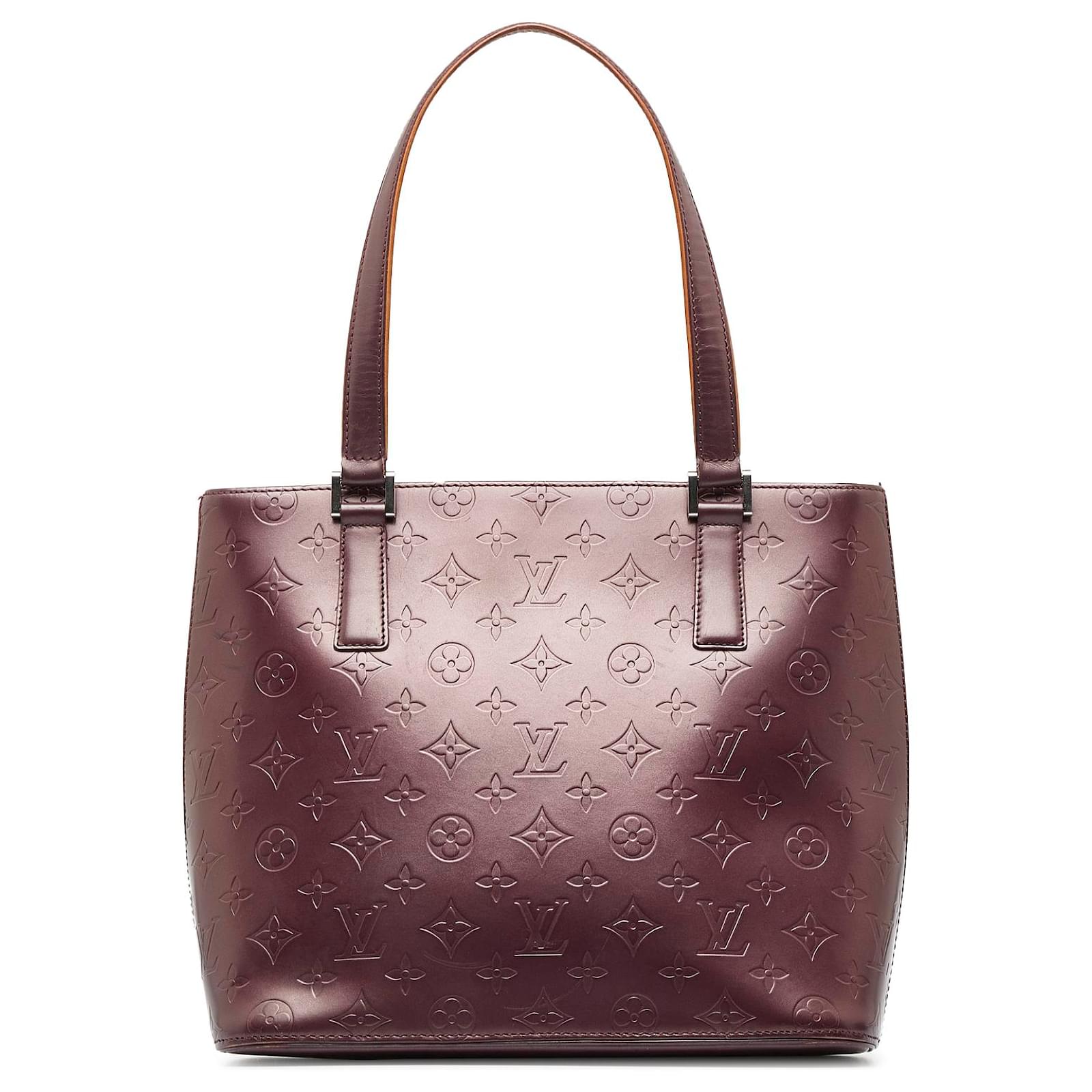 louis vuitton Monogram Vernis Houston Bag brown Leather Pony-style